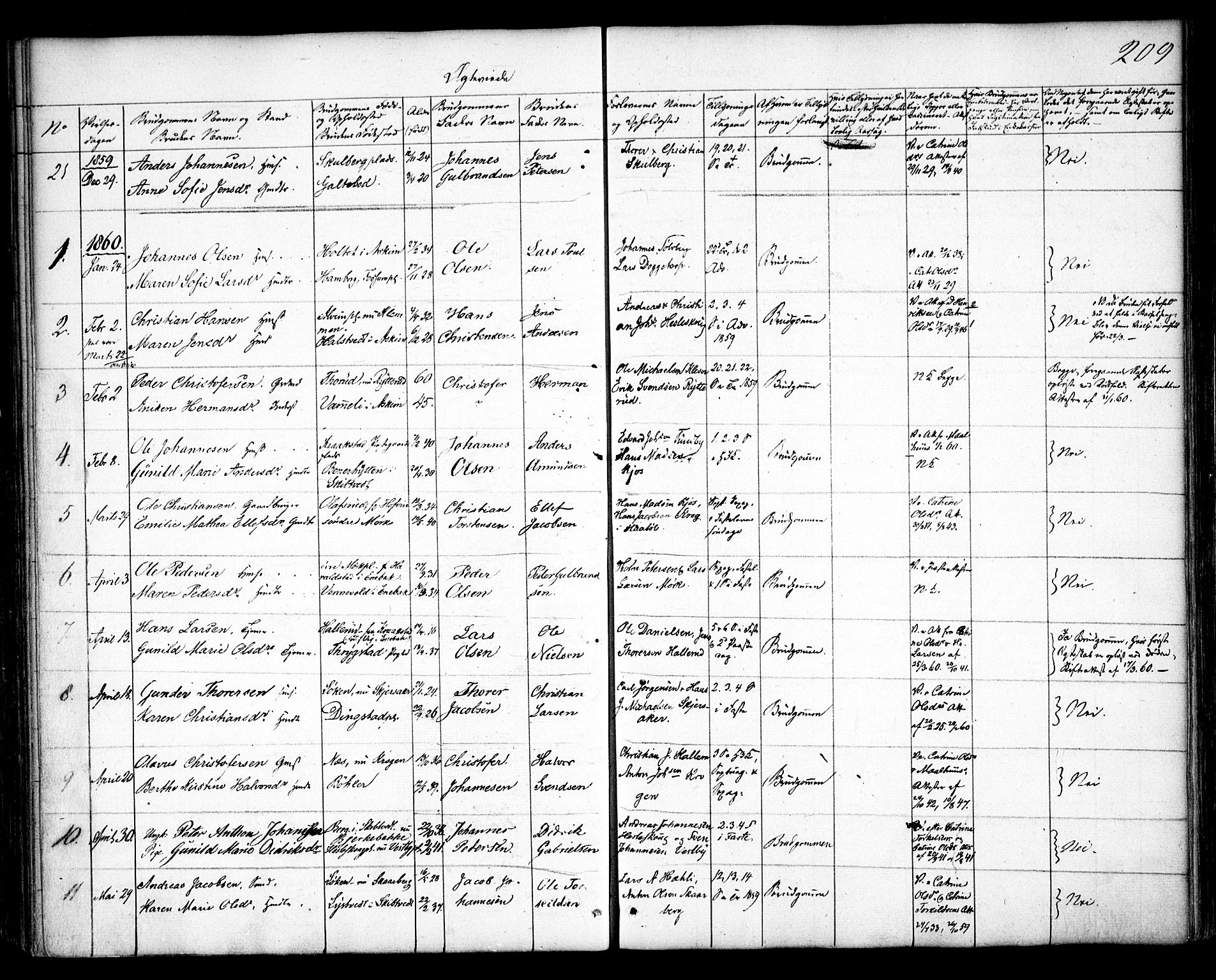 Spydeberg prestekontor Kirkebøker, SAO/A-10924/F/Fa/L0005: Parish register (official) no. I 5, 1842-1862, p. 209