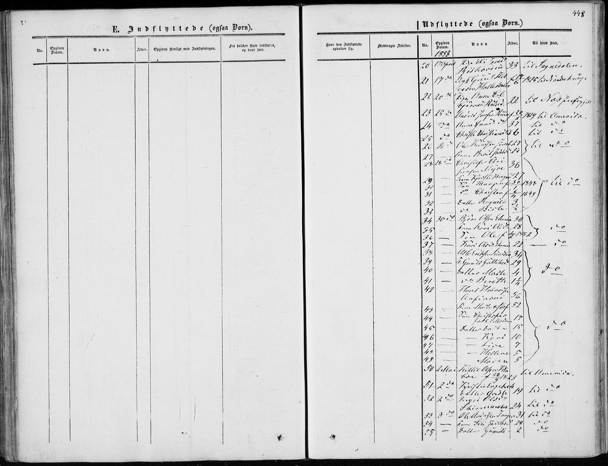 Sigdal kirkebøker, SAKO/A-245/F/Fa/L0008: Parish register (official) no. I 8, 1850-1859, p. 448