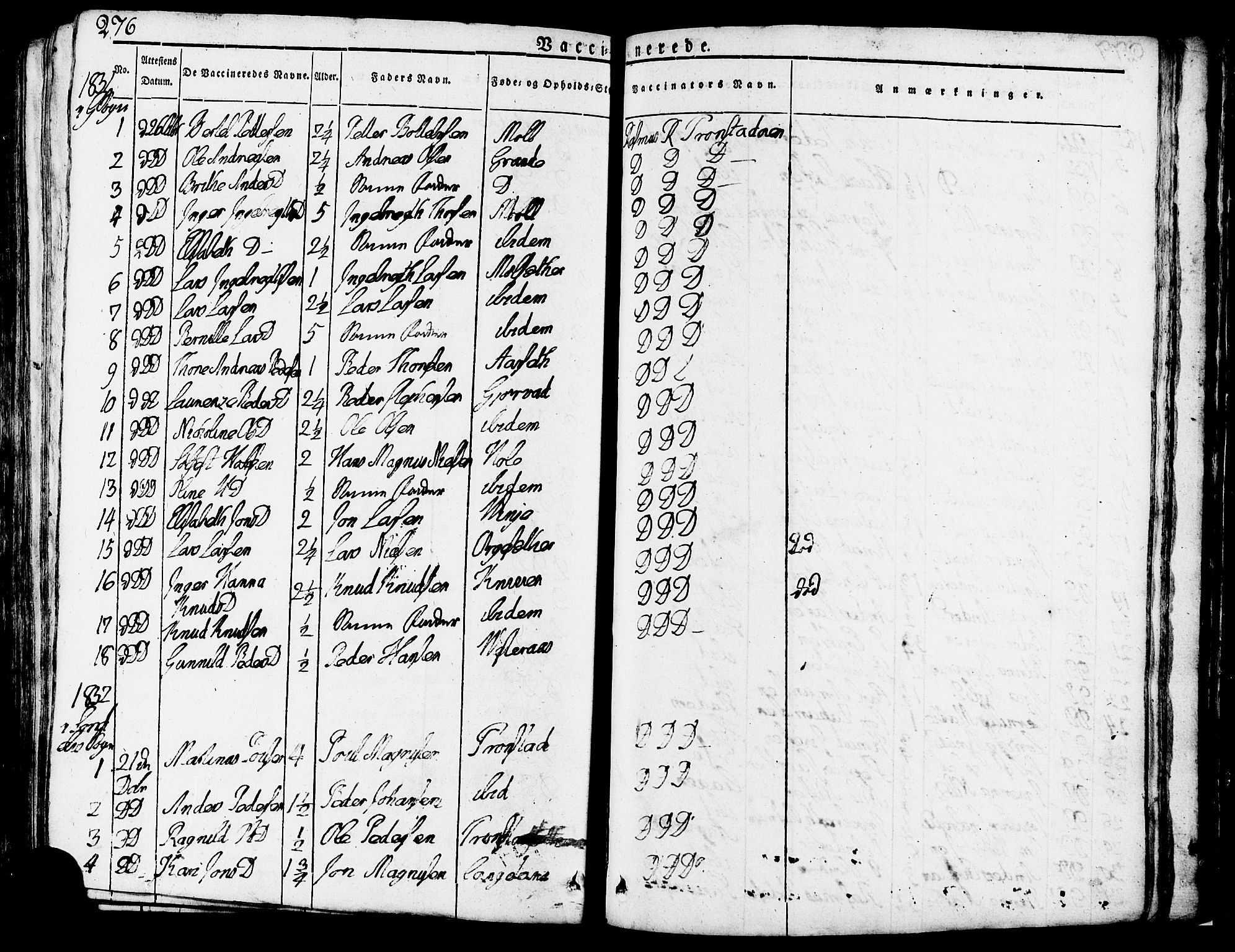 Ministerialprotokoller, klokkerbøker og fødselsregistre - Møre og Romsdal, SAT/A-1454/517/L0221: Parish register (official) no. 517A01, 1827-1858, p. 276
