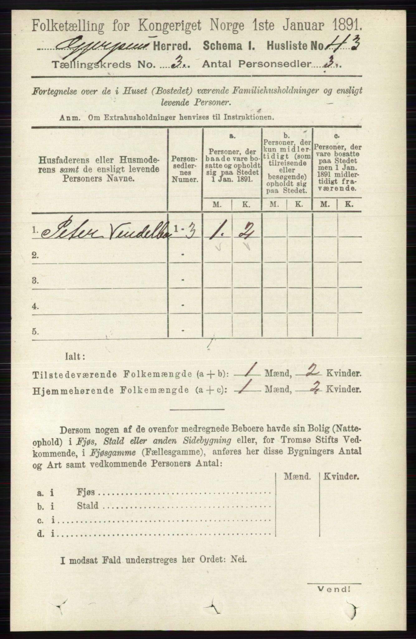 RA, 1891 census for 0812 Gjerpen, 1891, p. 1452