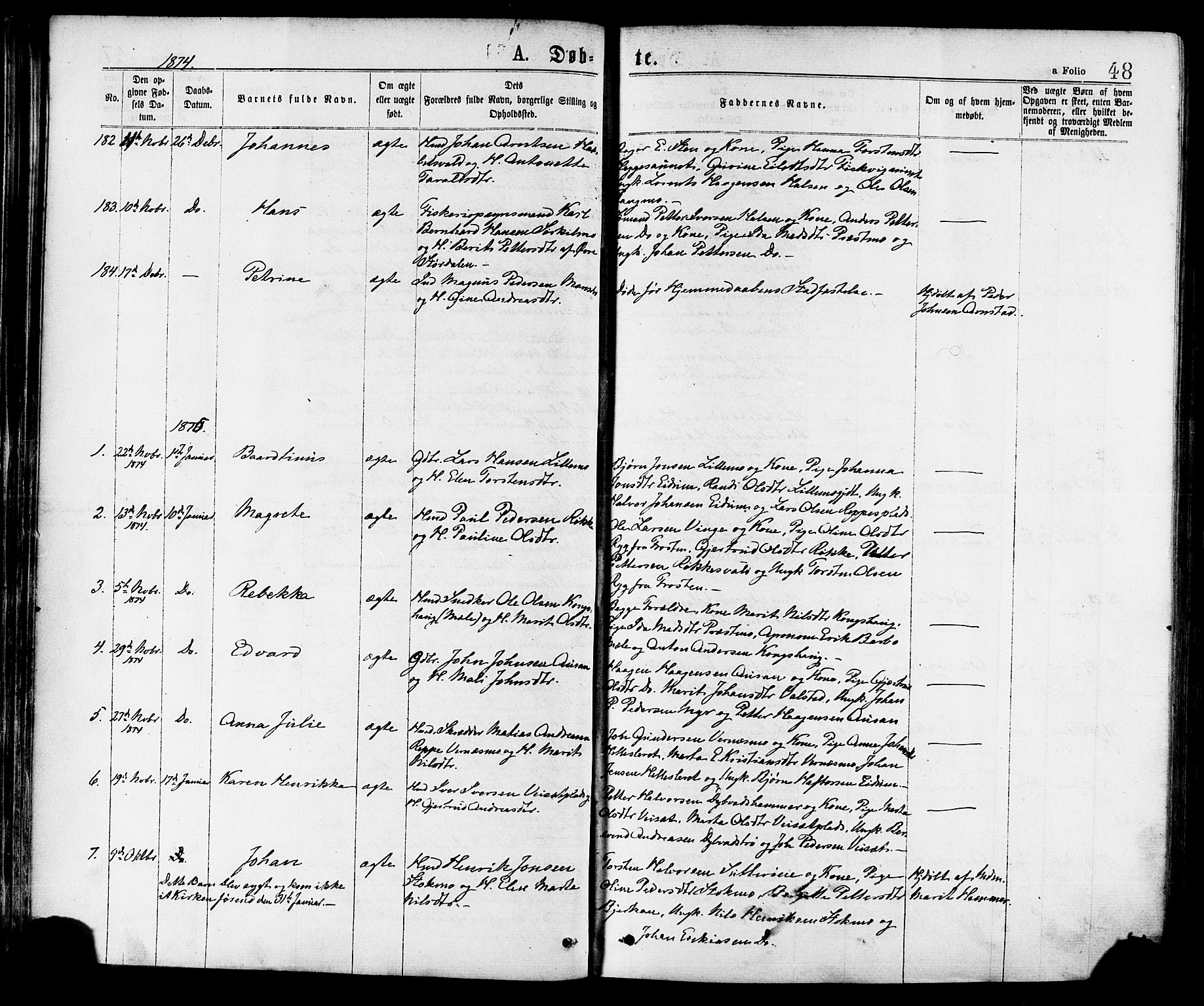 Ministerialprotokoller, klokkerbøker og fødselsregistre - Nord-Trøndelag, SAT/A-1458/709/L0076: Parish register (official) no. 709A16, 1871-1879, p. 48
