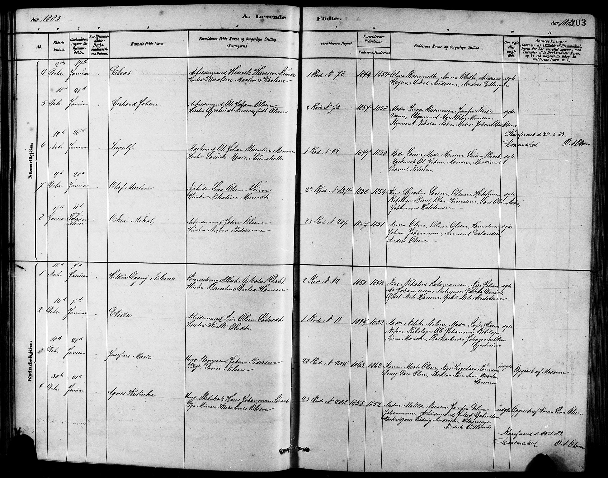 Sandviken Sokneprestembete, AV/SAB-A-77601/H/Hb/L0001: Parish register (copy) no. A 2, 1879-1892, p. 103