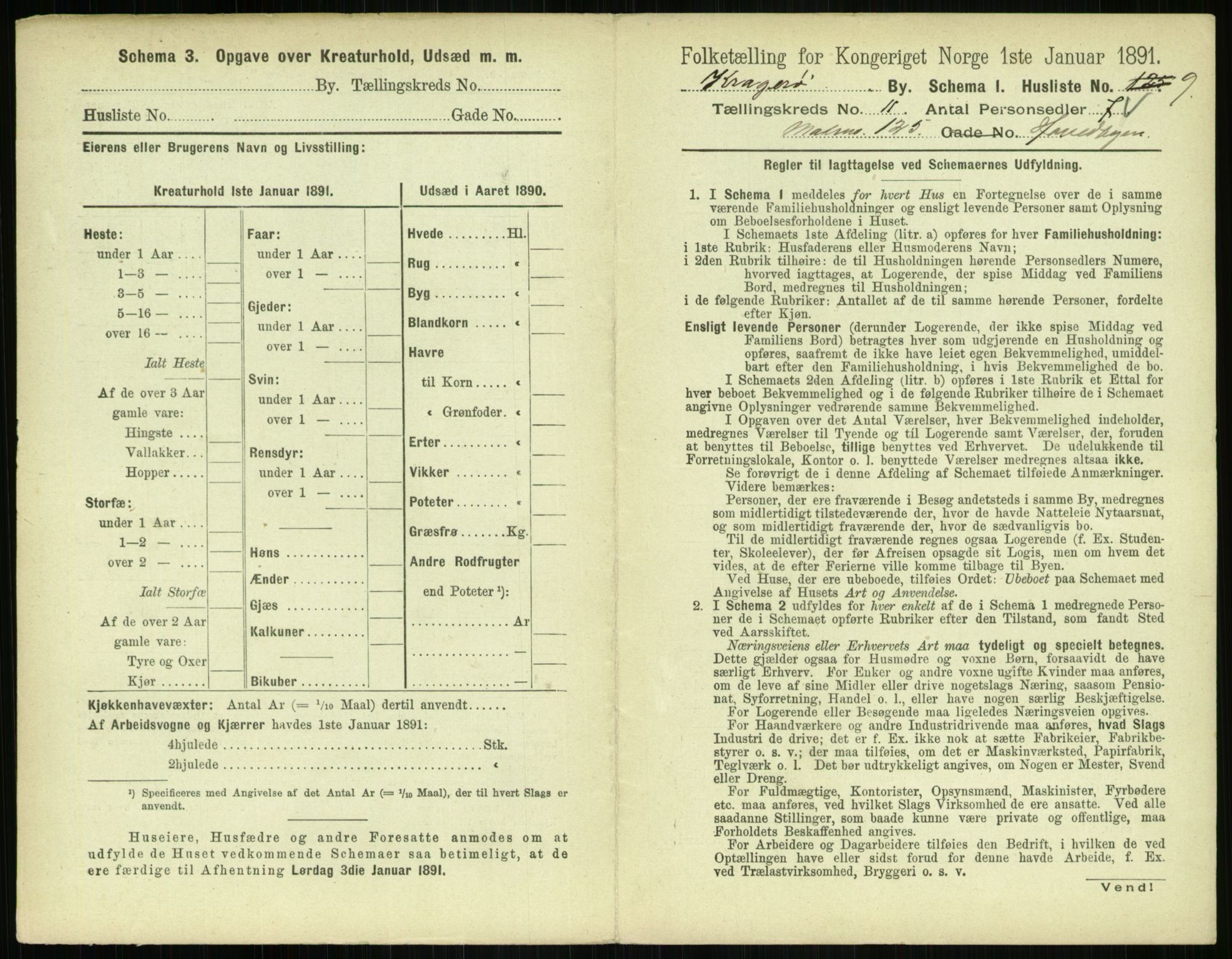 RA, 1891 census for 0801 Kragerø, 1891, p. 630