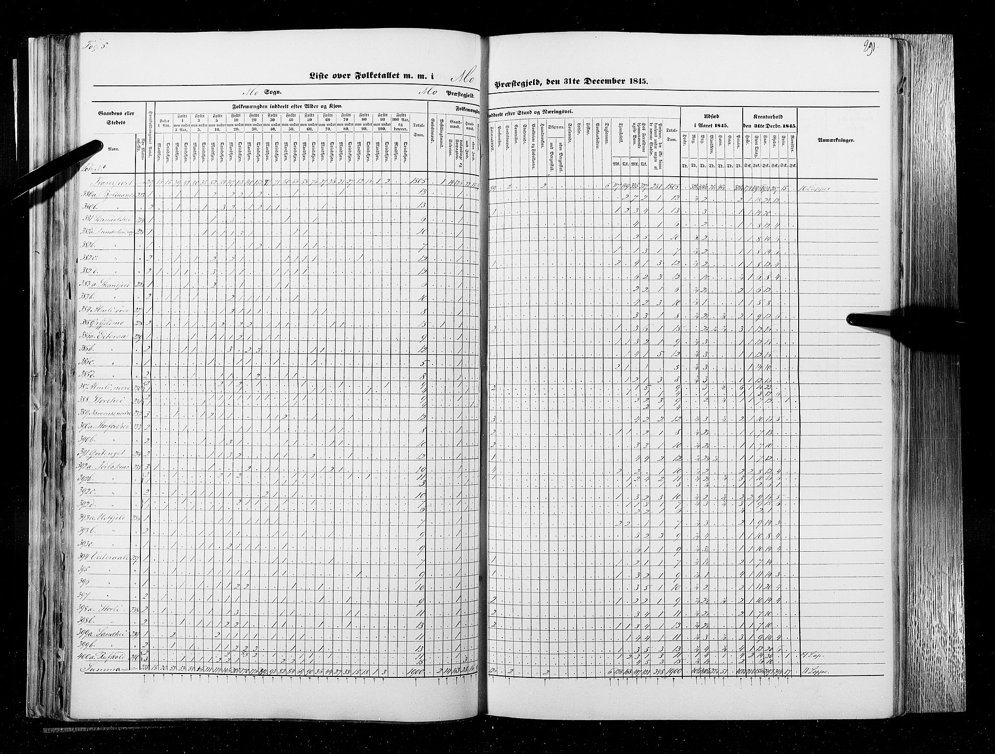 RA, Census 1845, vol. 9B: Nordland amt, 1845, p. 291