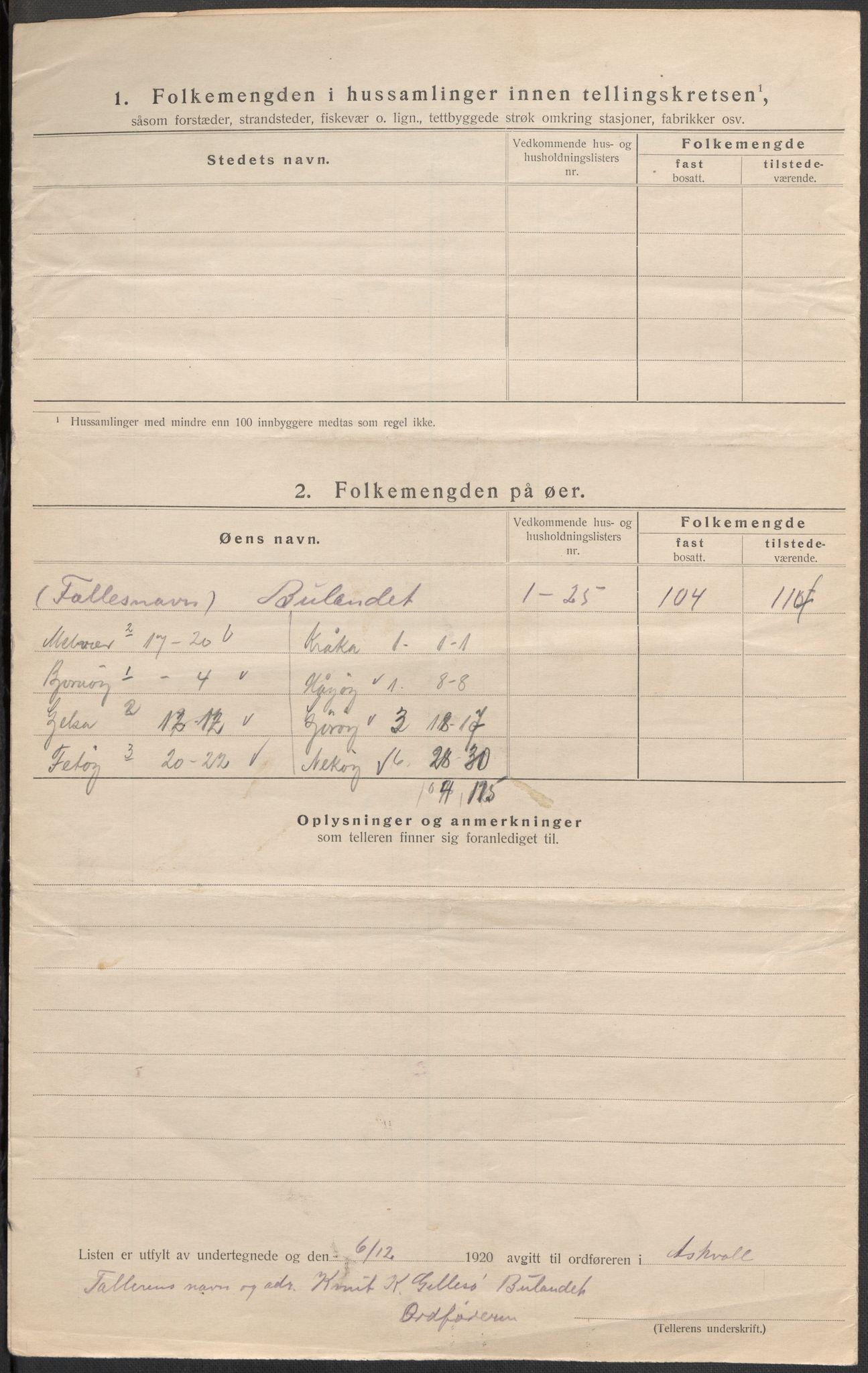 SAB, 1920 census for Askvoll, 1920, p. 67