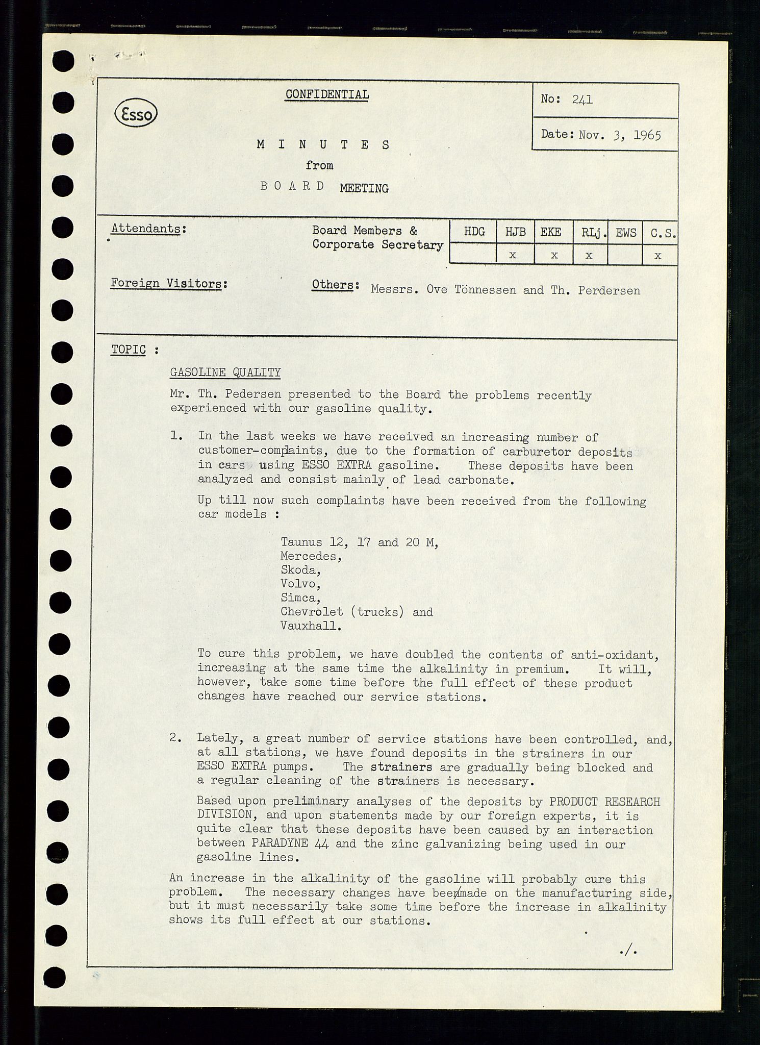 Pa 0982 - Esso Norge A/S, AV/SAST-A-100448/A/Aa/L0002/0001: Den administrerende direksjon Board minutes (styrereferater) / Den administrerende direksjon Board minutes (styrereferater), 1965, p. 26