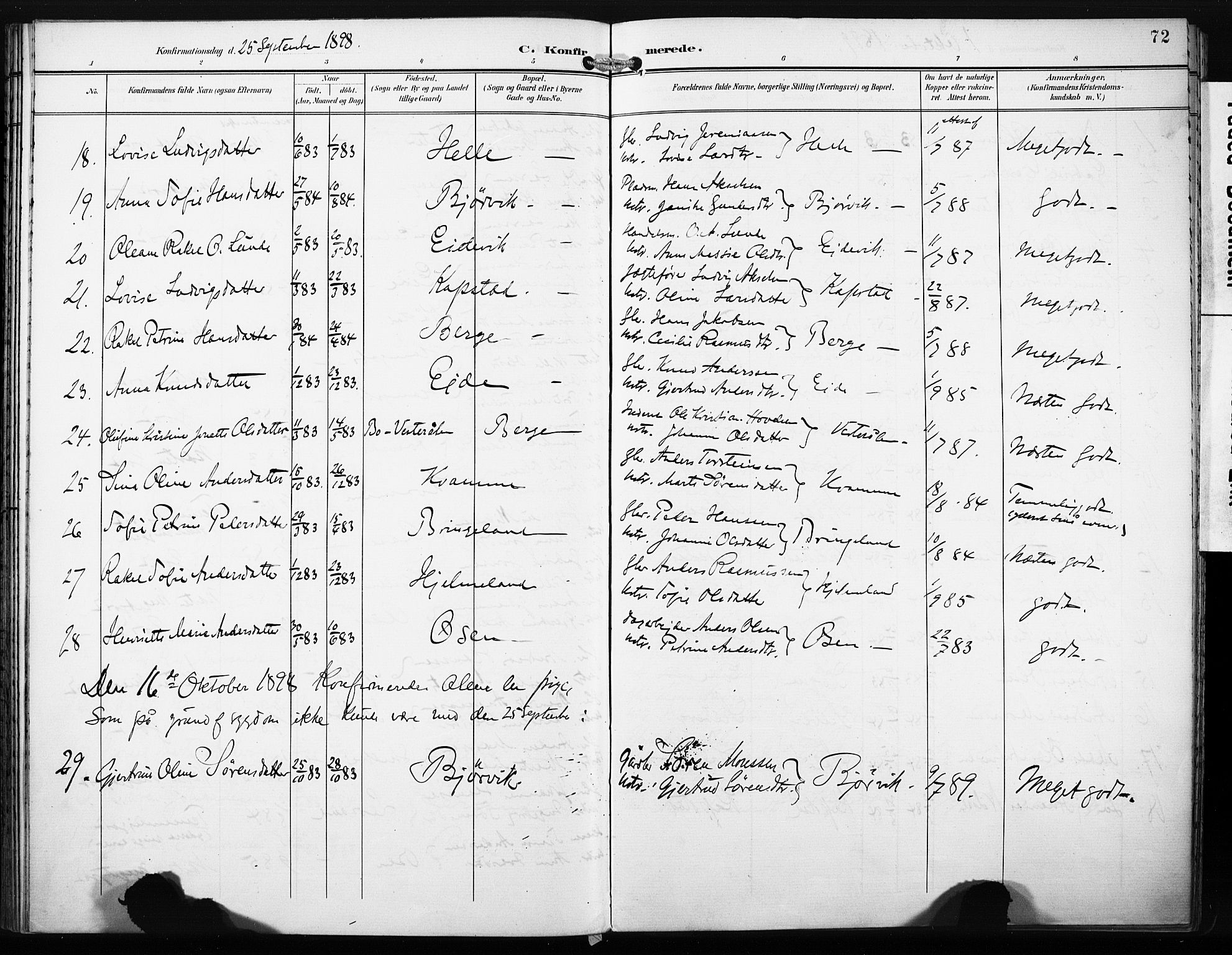 Gaular sokneprestembete, AV/SAB-A-80001/H/Haa: Parish register (official) no. C 2, 1898-1910, p. 72