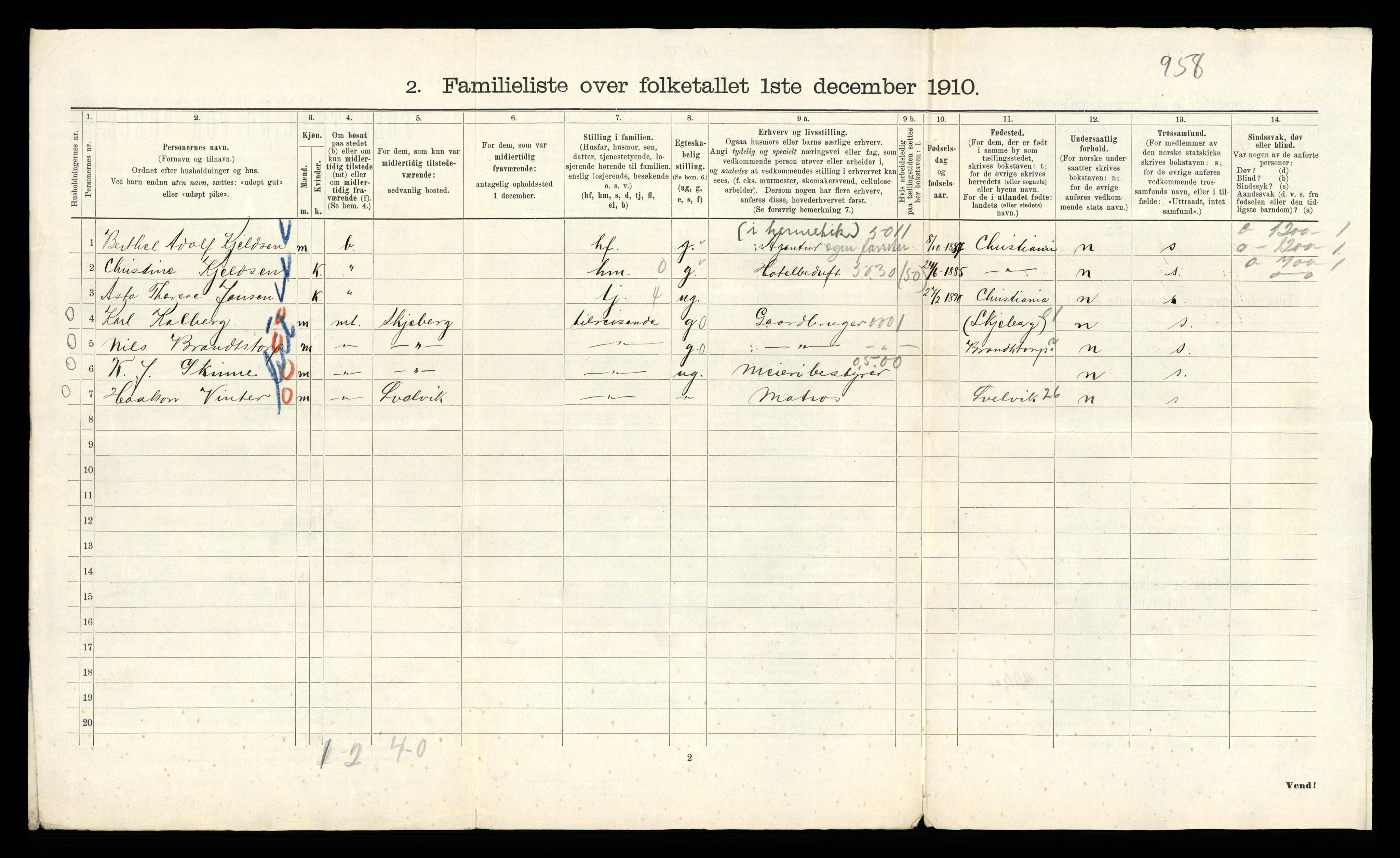 RA, 1910 census for Kristiania, 1910, p. 47486