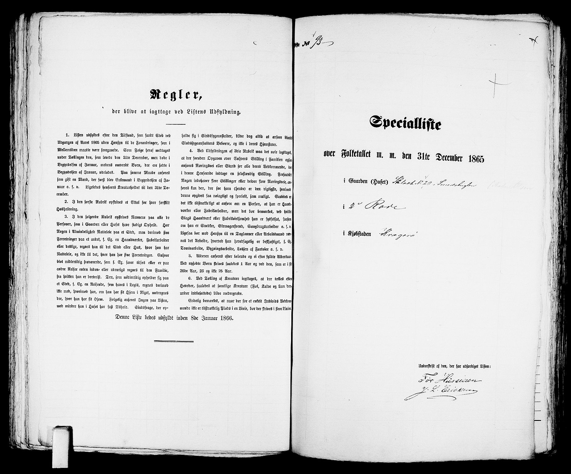 RA, 1865 census for Kragerø/Kragerø, 1865, p. 195