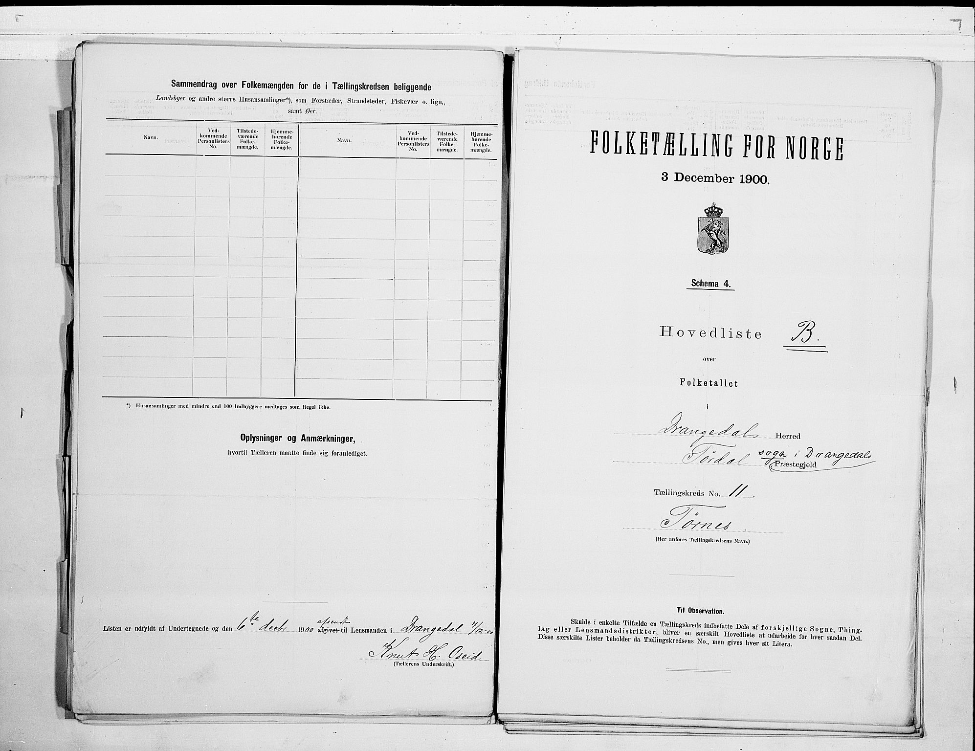 SAKO, 1900 census for Drangedal, 1900, p. 26