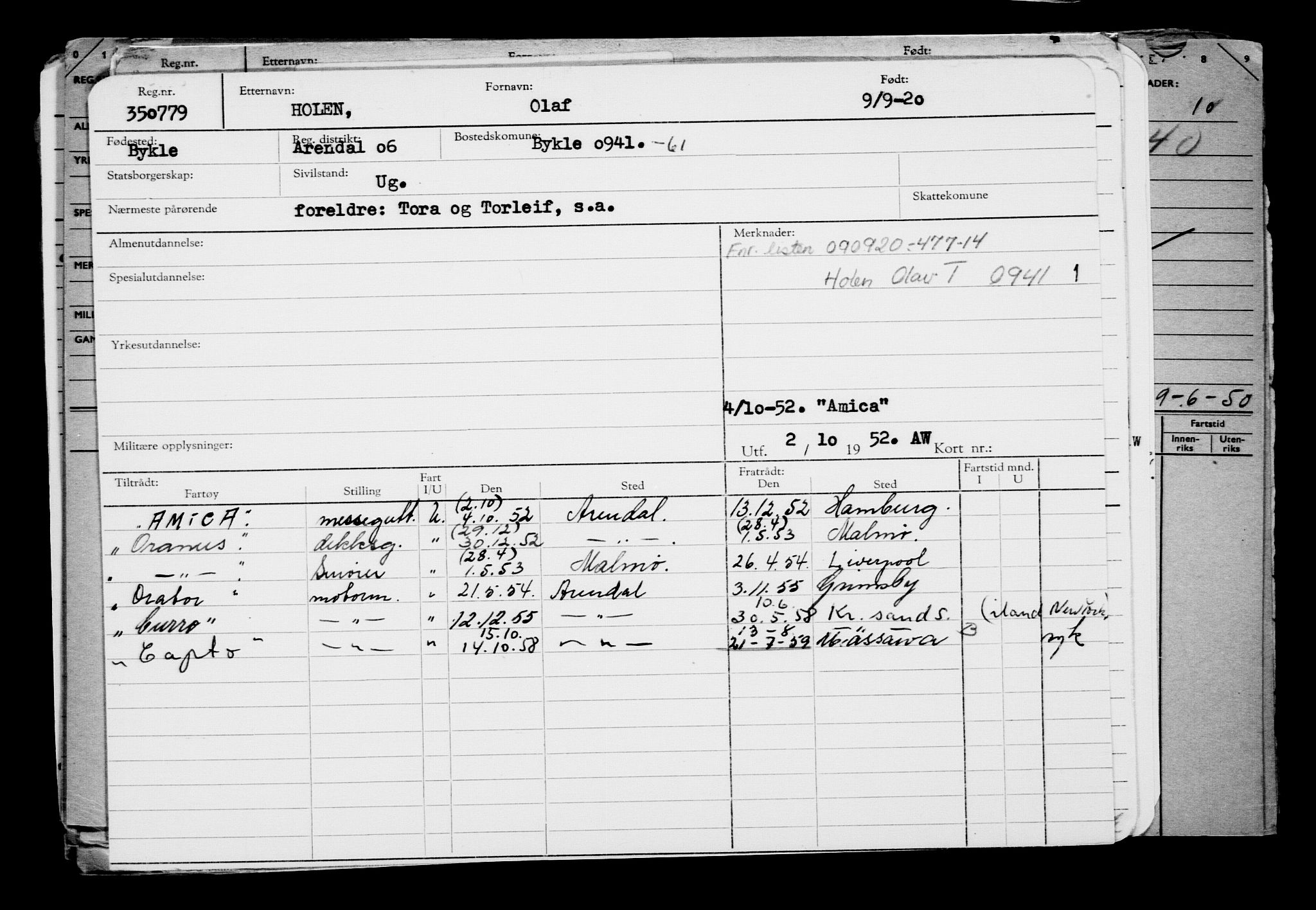 Direktoratet for sjømenn, AV/RA-S-3545/G/Gb/L0185: Hovedkort, 1920, p. 199