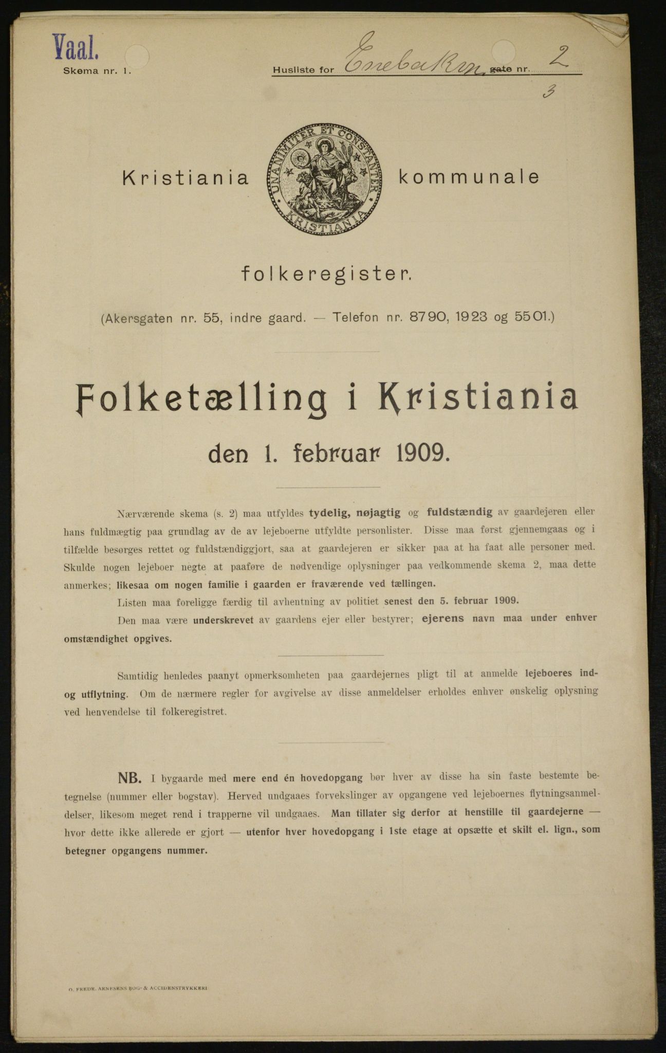 OBA, Municipal Census 1909 for Kristiania, 1909, p. 18920