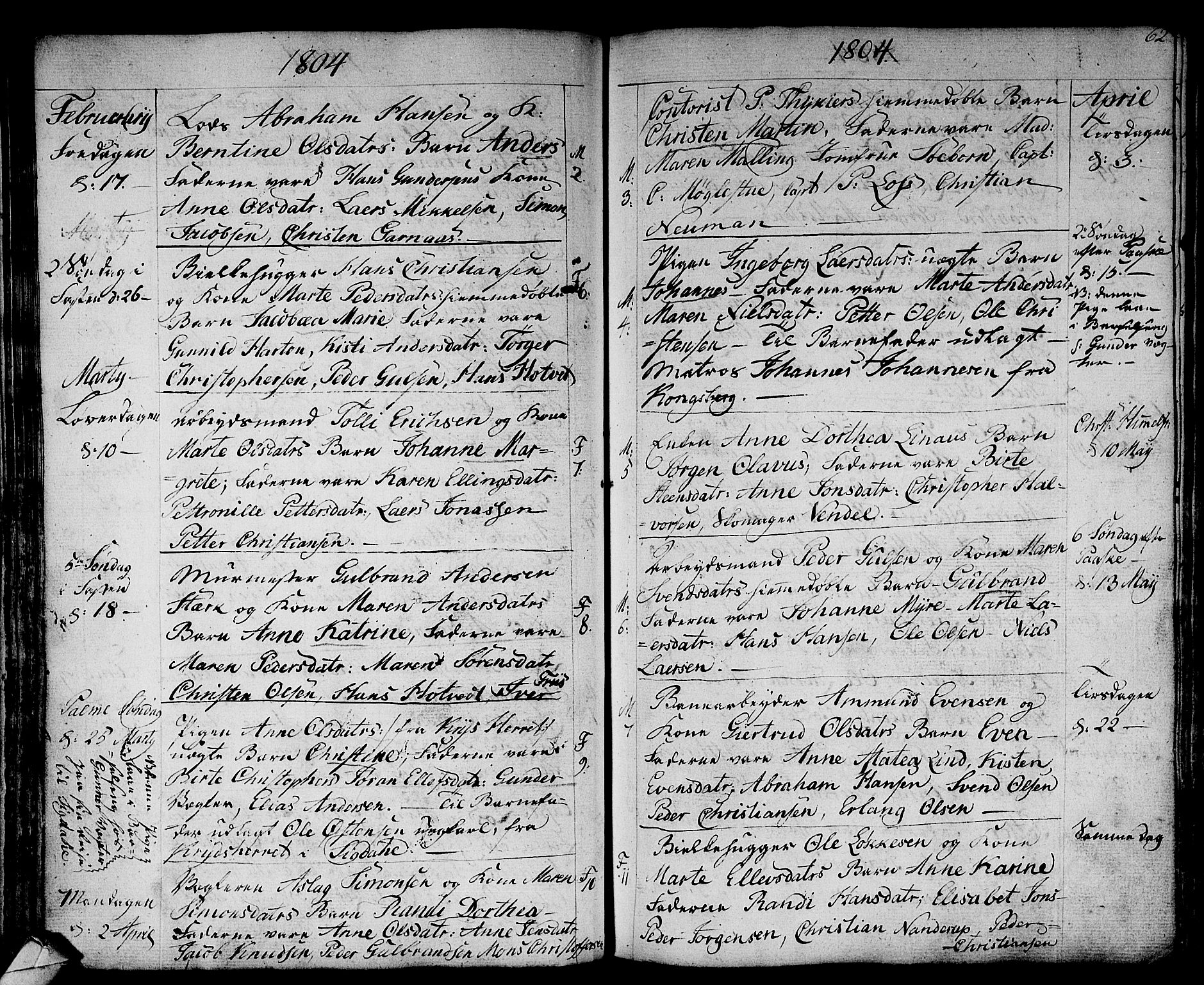 Strømsø kirkebøker, SAKO/A-246/F/Fa/L0010: Parish register (official) no. I 10, 1792-1822, p. 62