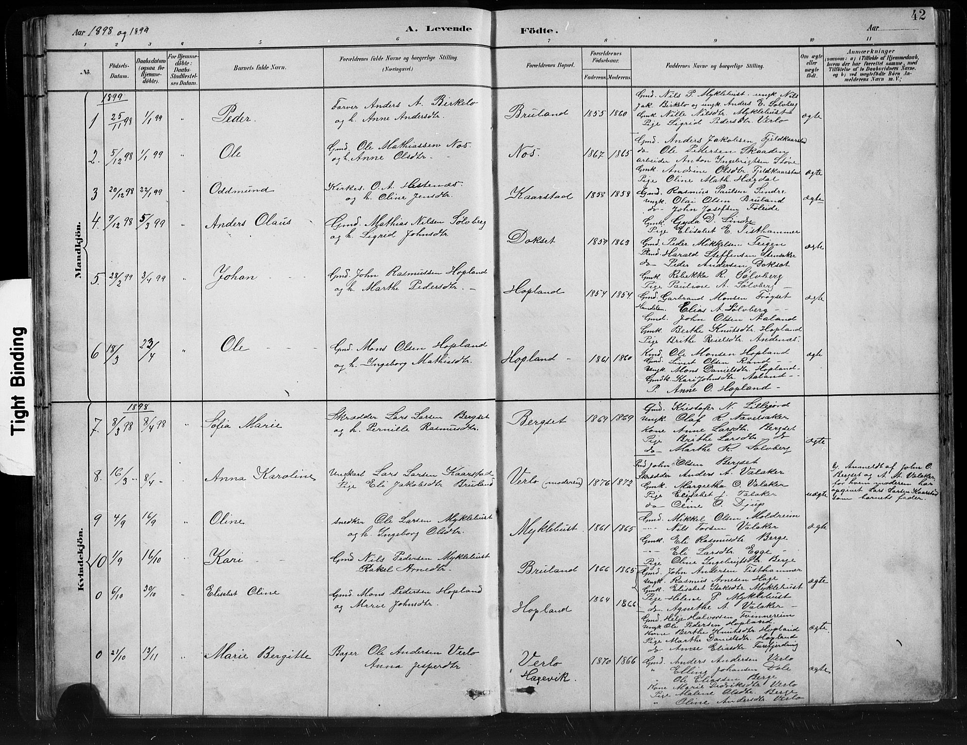 Innvik sokneprestembete, SAB/A-80501: Parish register (copy) no. C 3, 1883-1911, p. 42