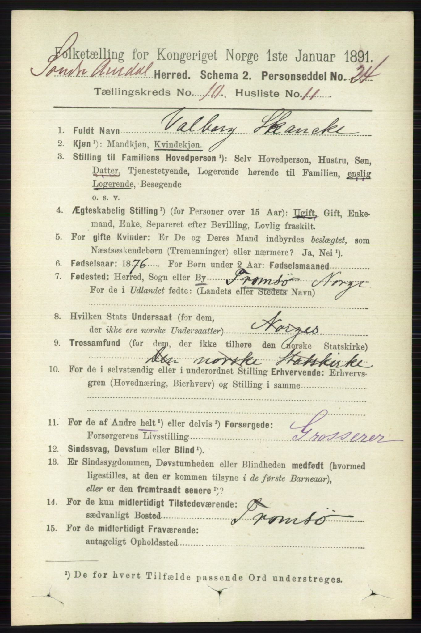 RA, 1891 census for 0540 Sør-Aurdal, 1891, p. 5957