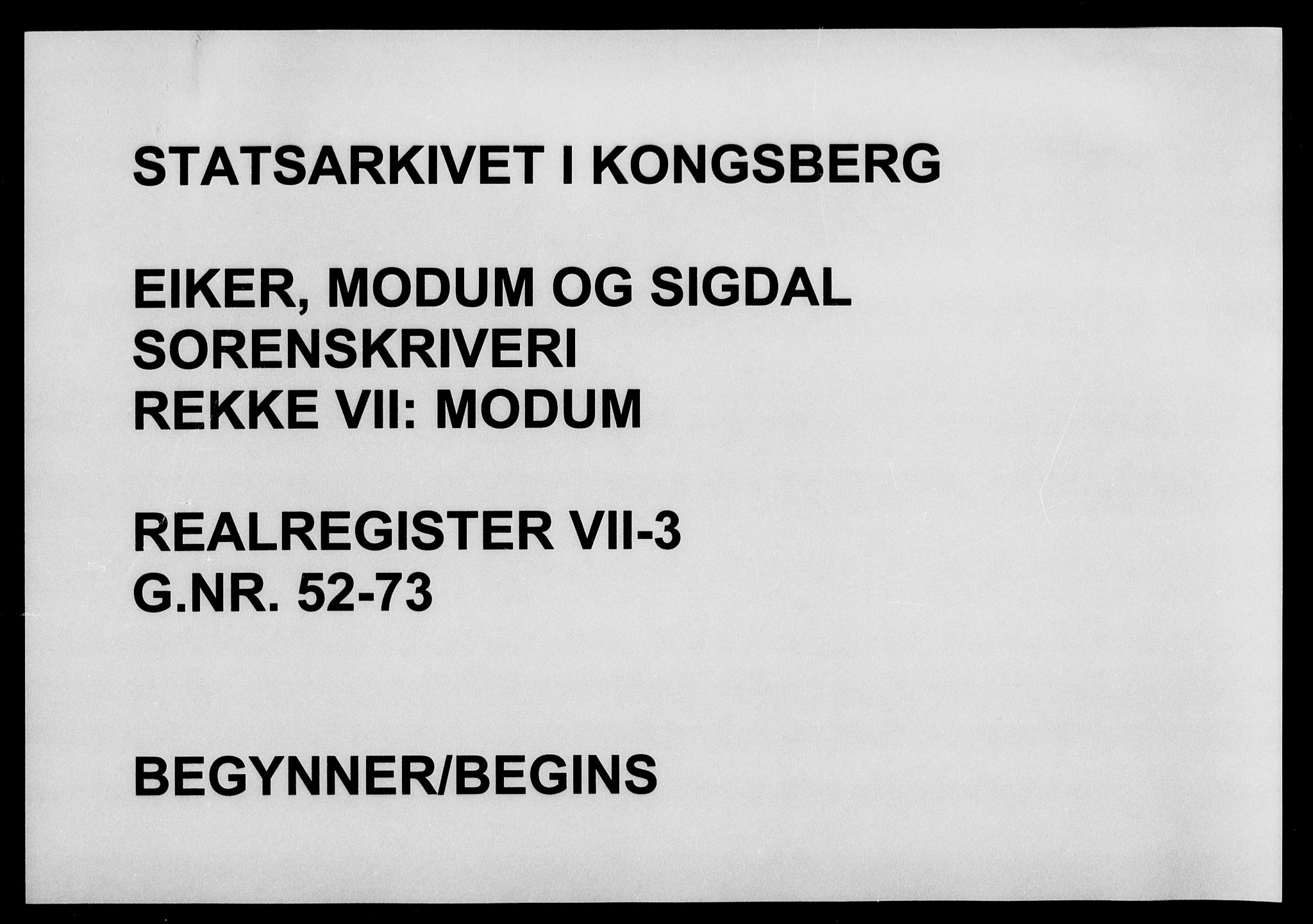Eiker, Modum og Sigdal sorenskriveri, SAKO/A-123/G/Gb/Gbg/L0003: Mortgage register no. VII 3
