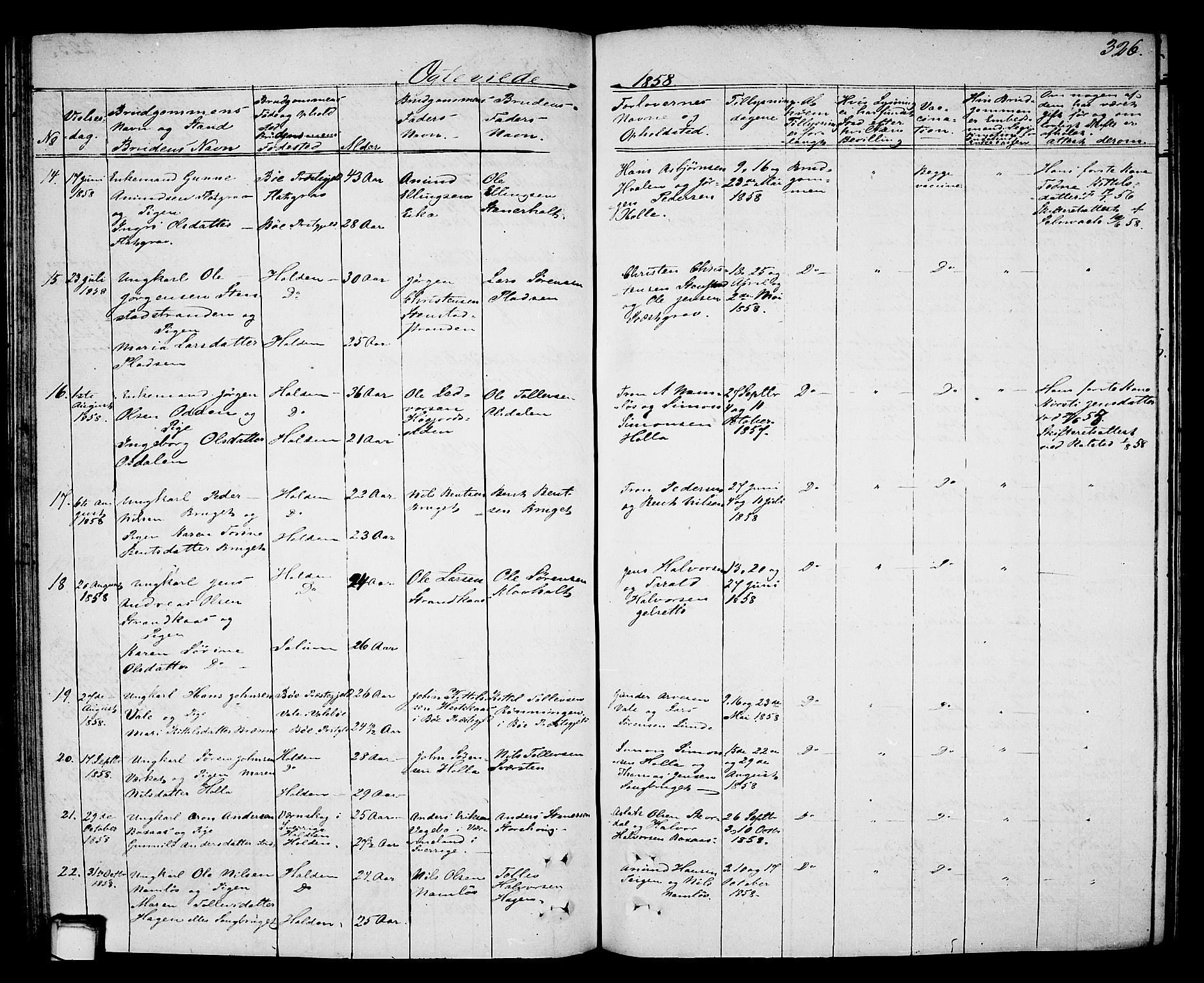 Holla kirkebøker, SAKO/A-272/G/Ga/L0003: Parish register (copy) no. I 3, 1849-1866, p. 326