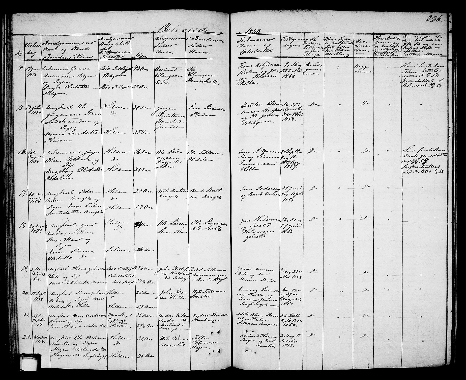 Holla kirkebøker, AV/SAKO-A-272/G/Ga/L0003: Parish register (copy) no. I 3, 1849-1866, p. 326