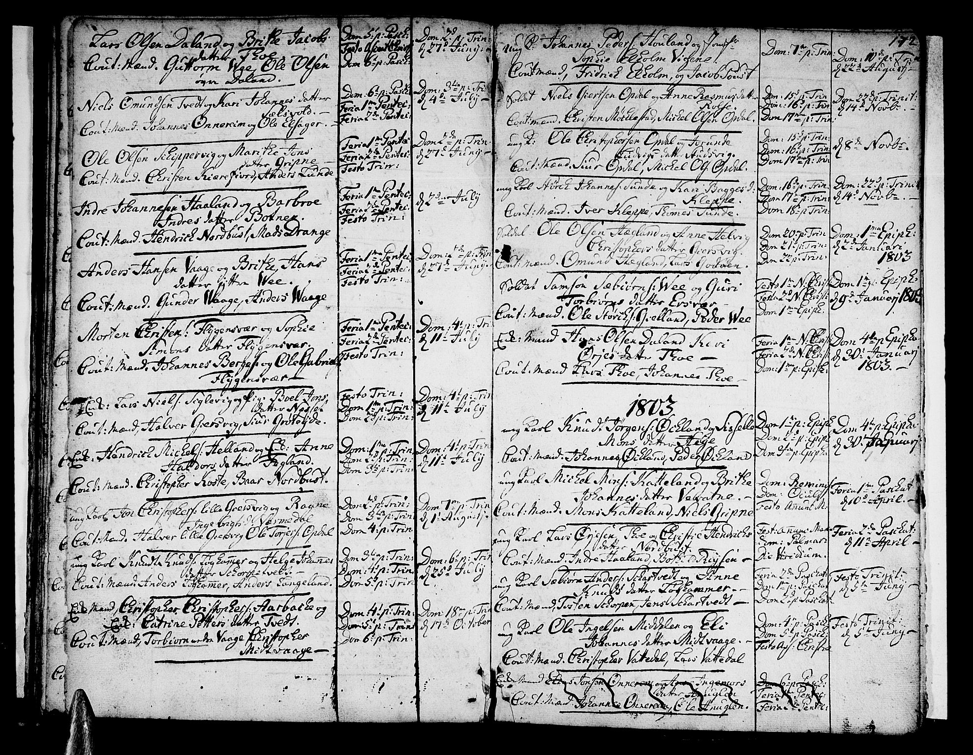 Tysnes sokneprestembete, SAB/A-78601/H/Haa: Parish register (official) no. A 2 /1, 1732-1804, p. 172