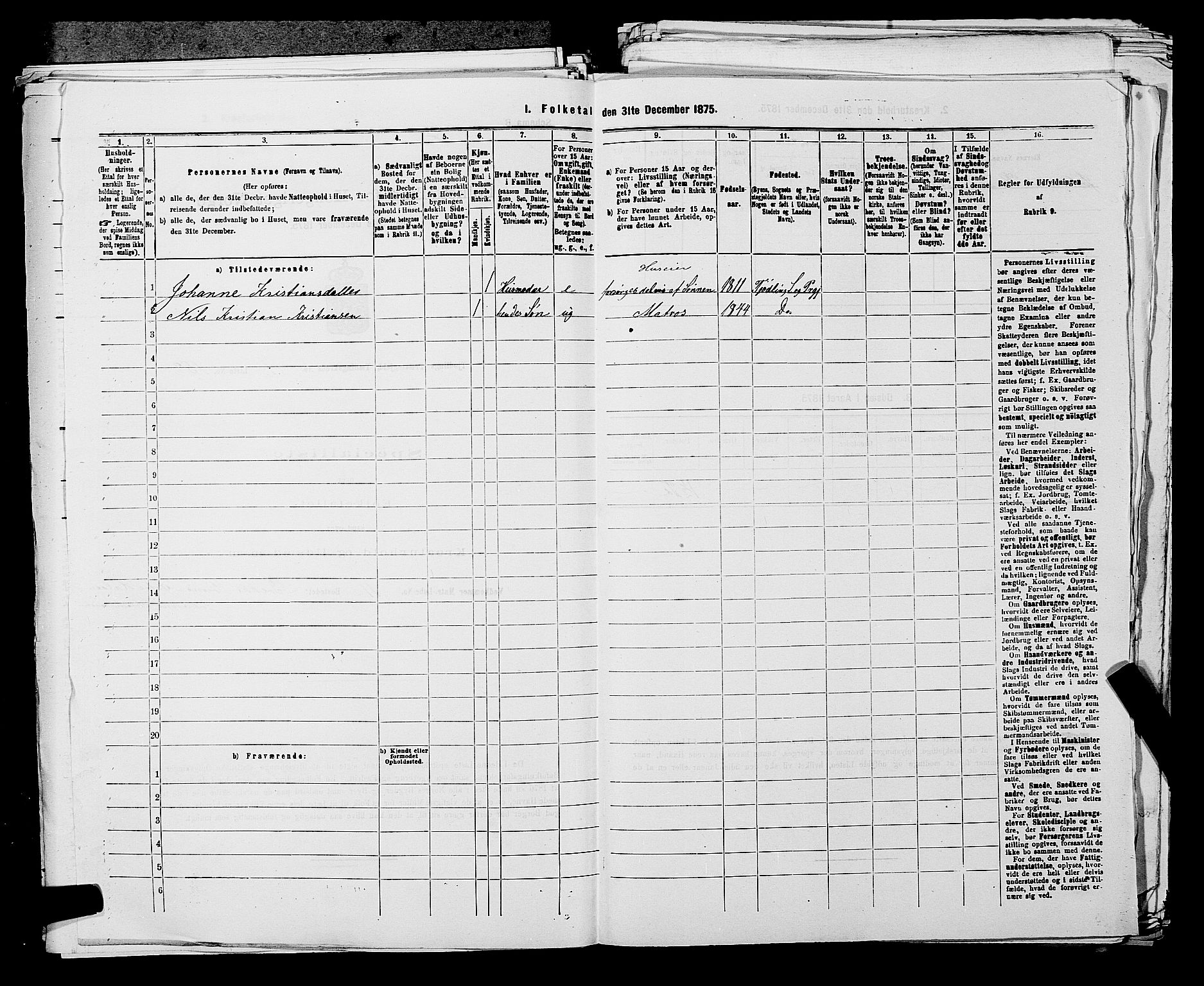 SAKO, 1875 census for 0725P Tjølling, 1875, p. 379