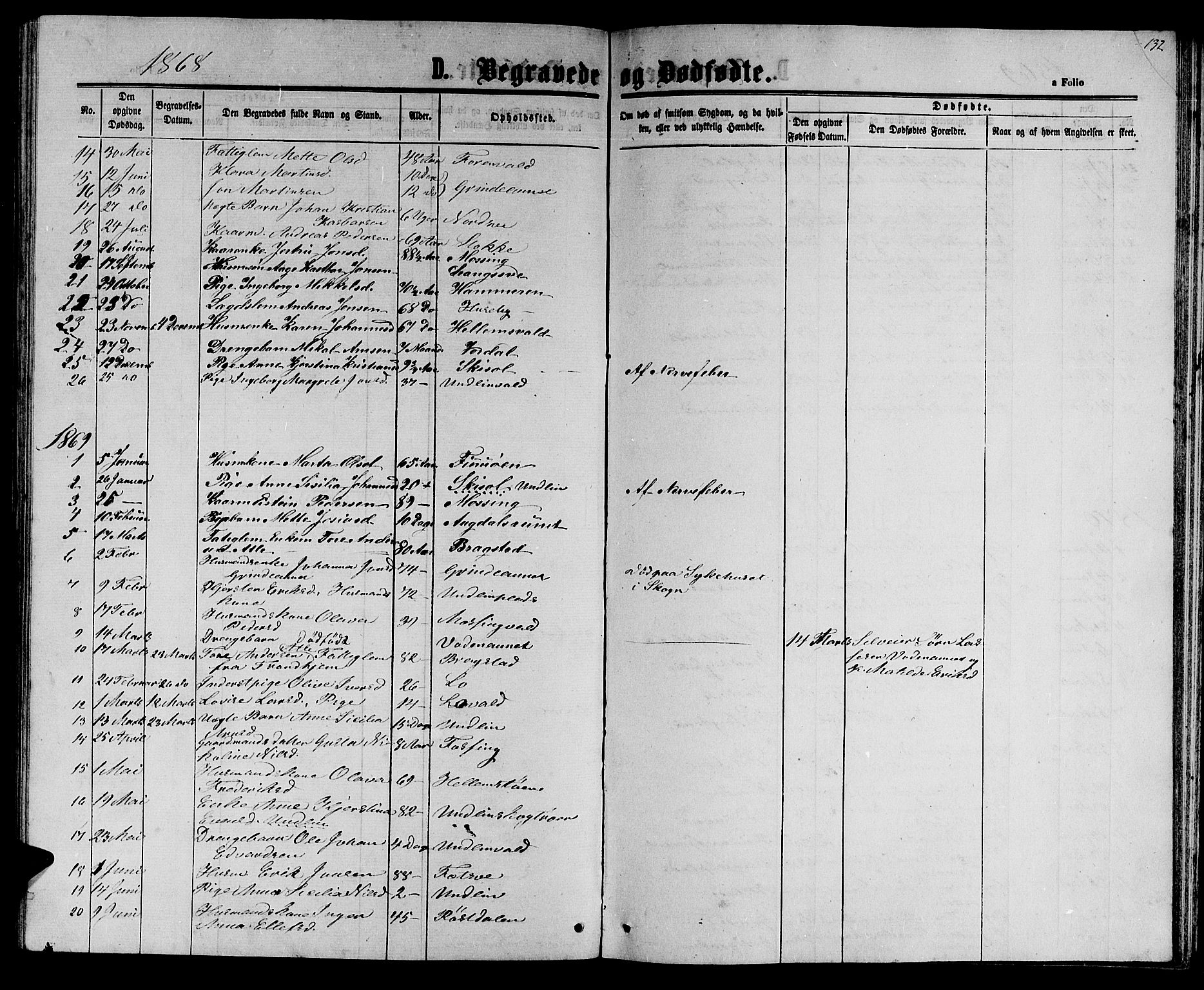 Ministerialprotokoller, klokkerbøker og fødselsregistre - Nord-Trøndelag, SAT/A-1458/714/L0133: Parish register (copy) no. 714C02, 1865-1877, p. 132