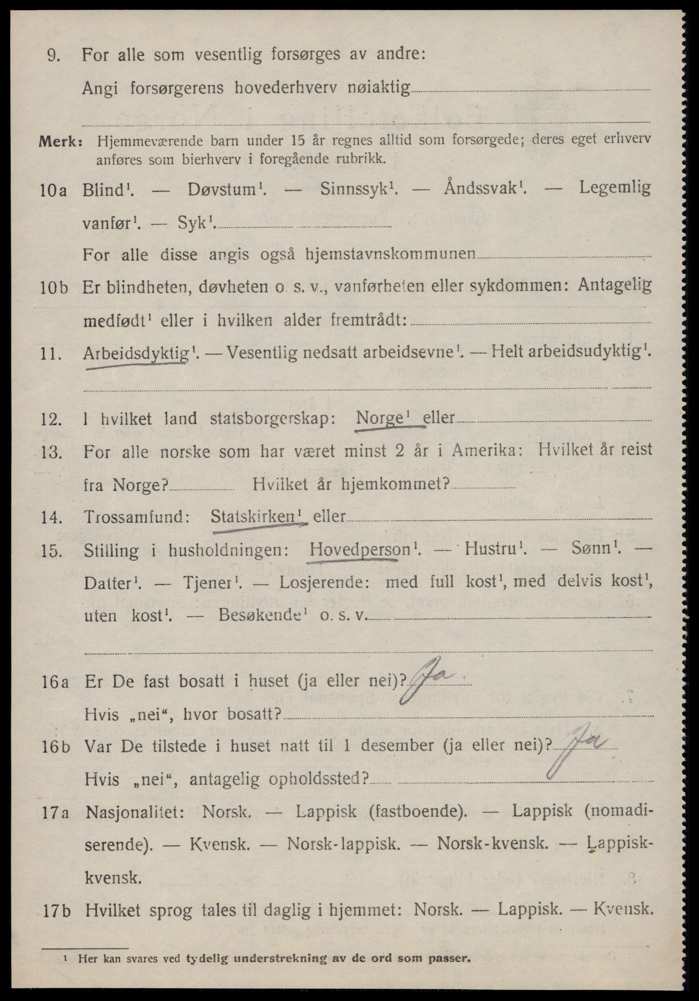 SAT, 1920 census for Ålen, 1920, p. 2917