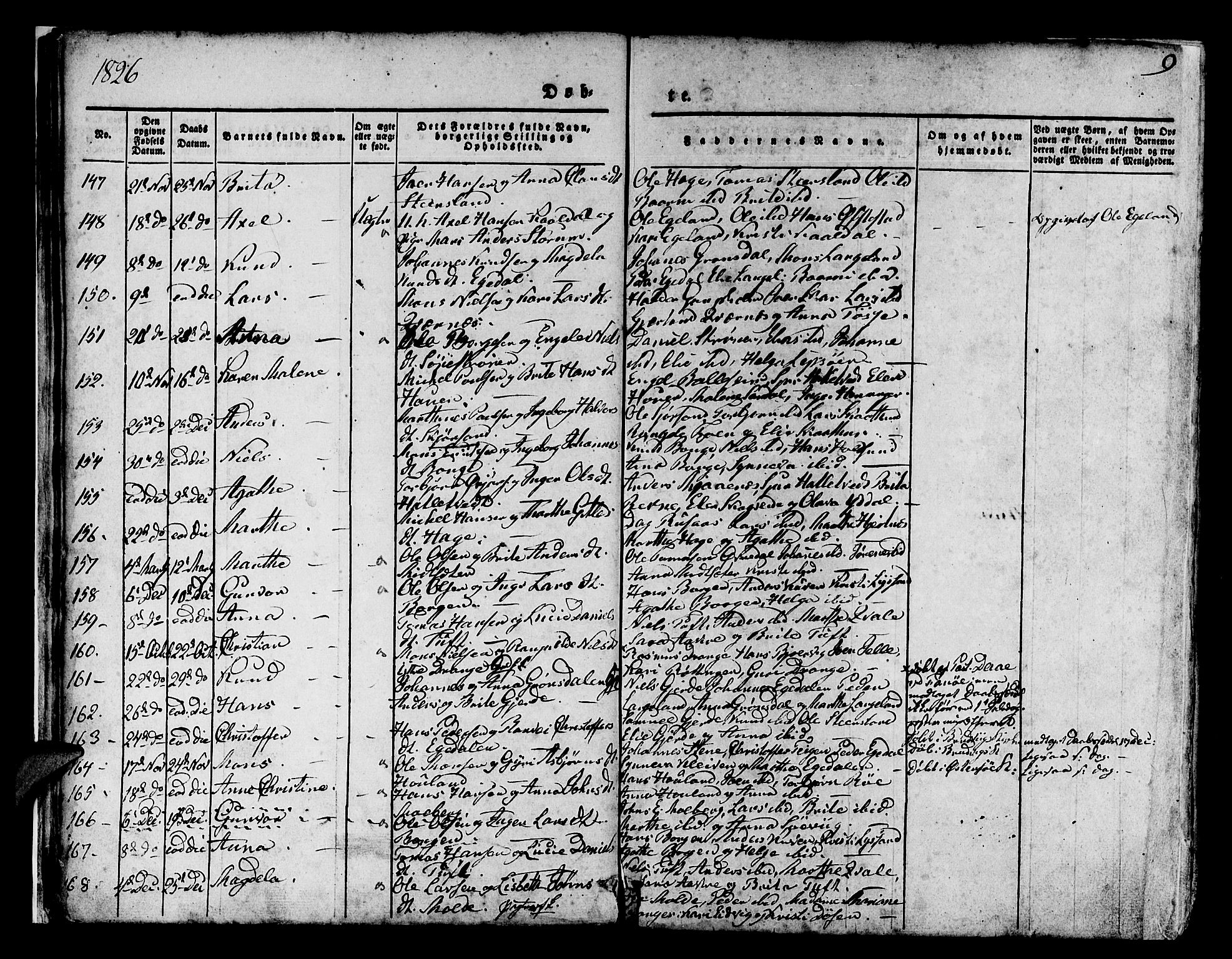 Os sokneprestembete, SAB/A-99929: Parish register (official) no. A 14, 1826-1839, p. 9