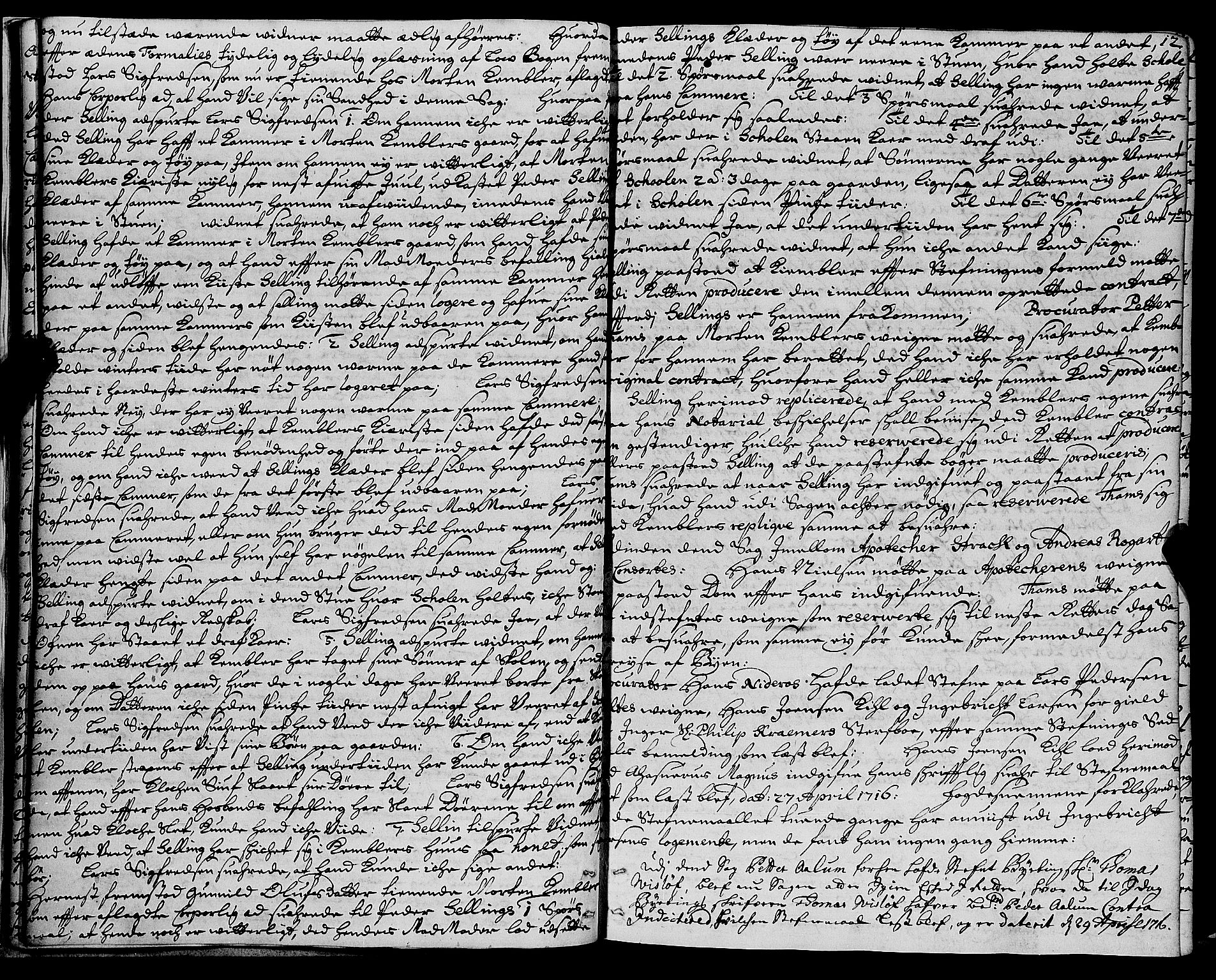 Trondheim byfogd, AV/SAT-A-0003/1/1/1A/L0034: Bytingsprotokoll - 5/3-23/6., 1716-1718, p. 11b-12a