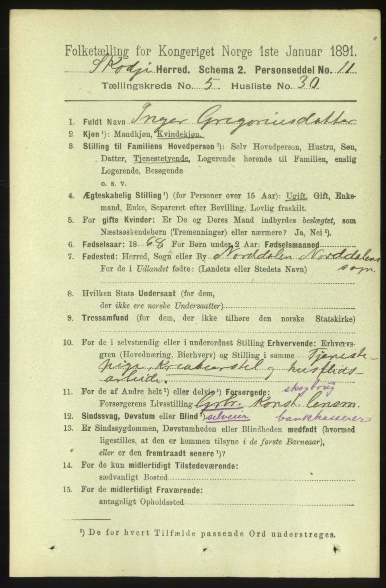 RA, 1891 census for 1529 Skodje, 1891, p. 1024