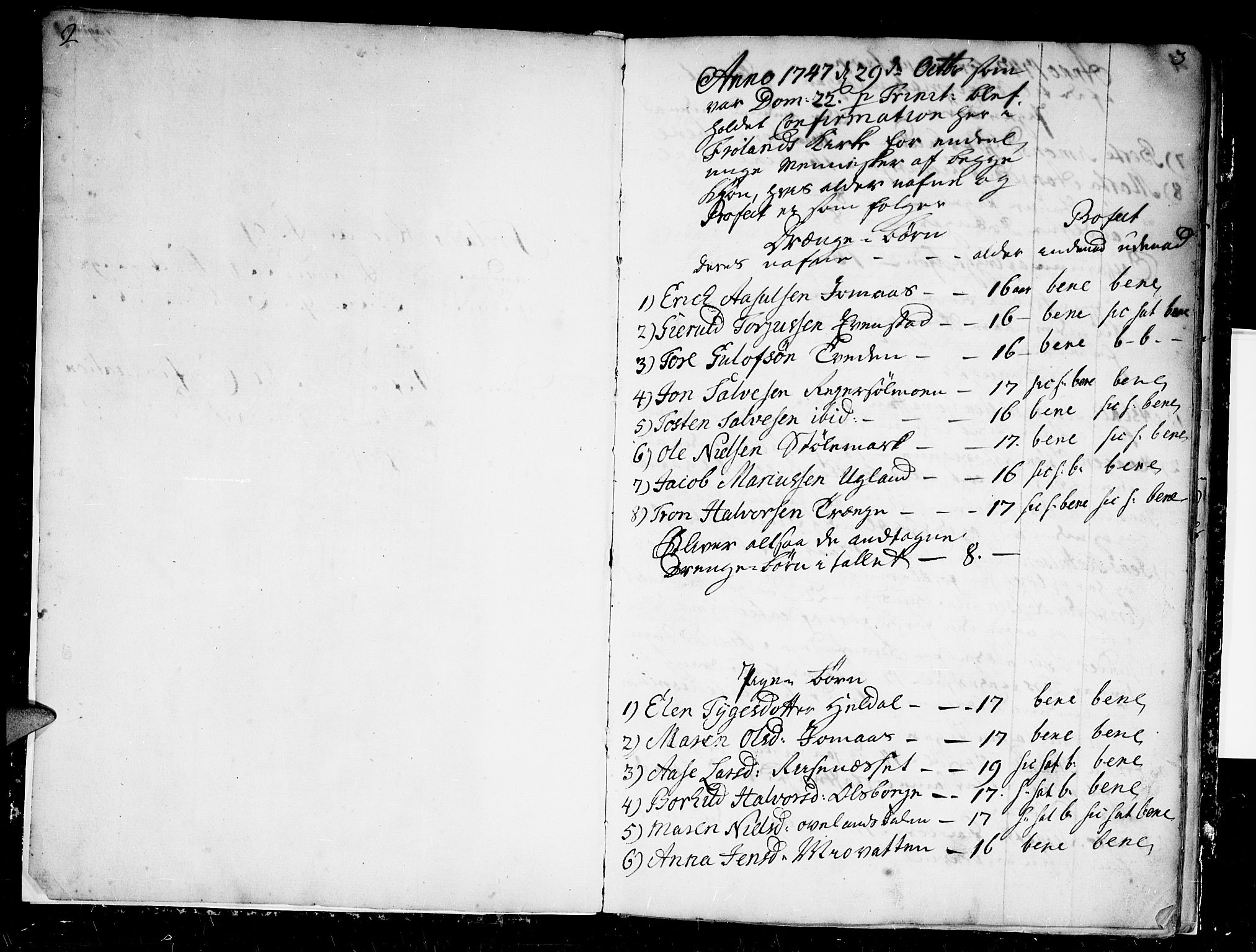 Froland sokneprestkontor, SAK/1111-0013/F/Fb/L0002: Parish register (copy) no. B 2, 1747-1759, p. 2-3