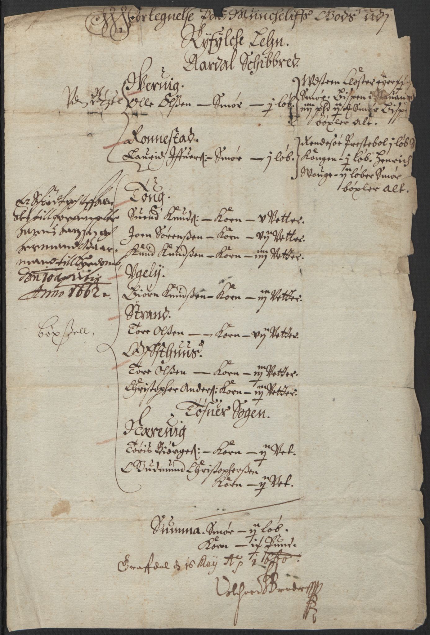 Rentekammeret inntil 1814, Realistisk ordnet avdeling, AV/RA-EA-4070/L/L0026/0003: Bergen lagdømme: / Fortegnelse over Munkelivs gods i Ryfylke len, 1661