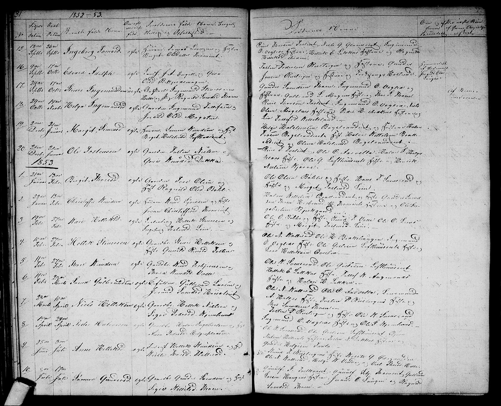 Rollag kirkebøker, SAKO/A-240/G/Gb/L0001: Parish register (copy) no. II 1, 1836-1877, p. 31