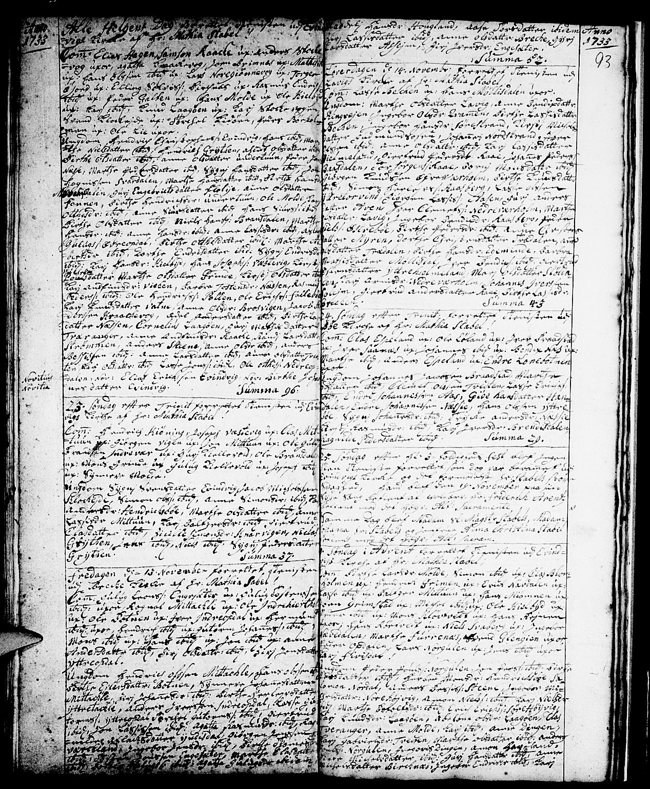 Gulen sokneprestembete, SAB/A-80201/H/Haa/Haaa/L0001: Parish register (official) no. A 1, 1680-1735, p. 93