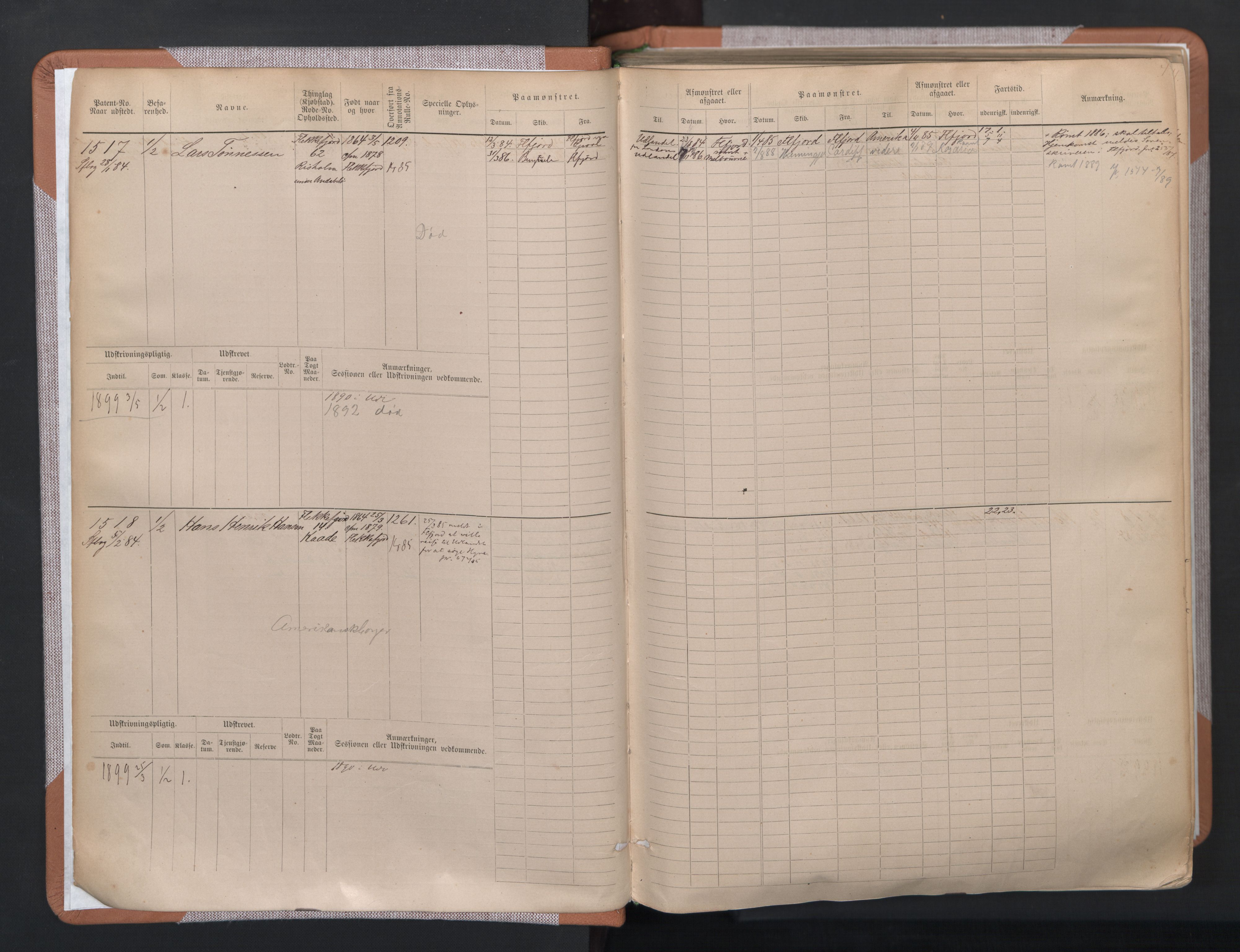 Flekkefjord mønstringskrets, AV/SAK-2031-0018/F/Fb/L0003: Hovedrulle nr 1515-2326, N-6, 1885-1934, p. 5