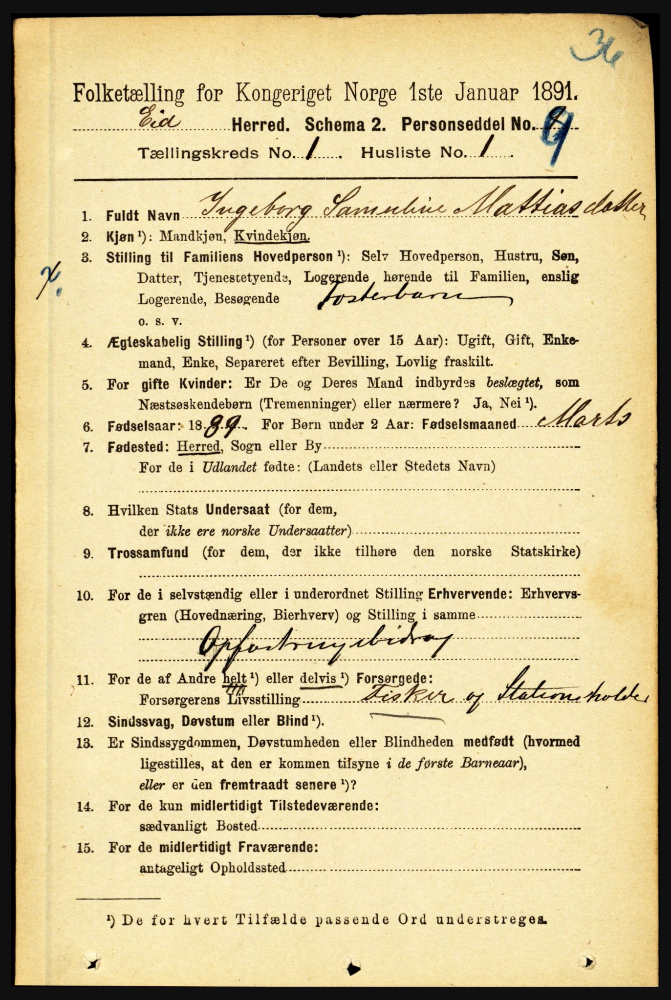 RA, 1891 census for 1443 Eid, 1891, p. 86