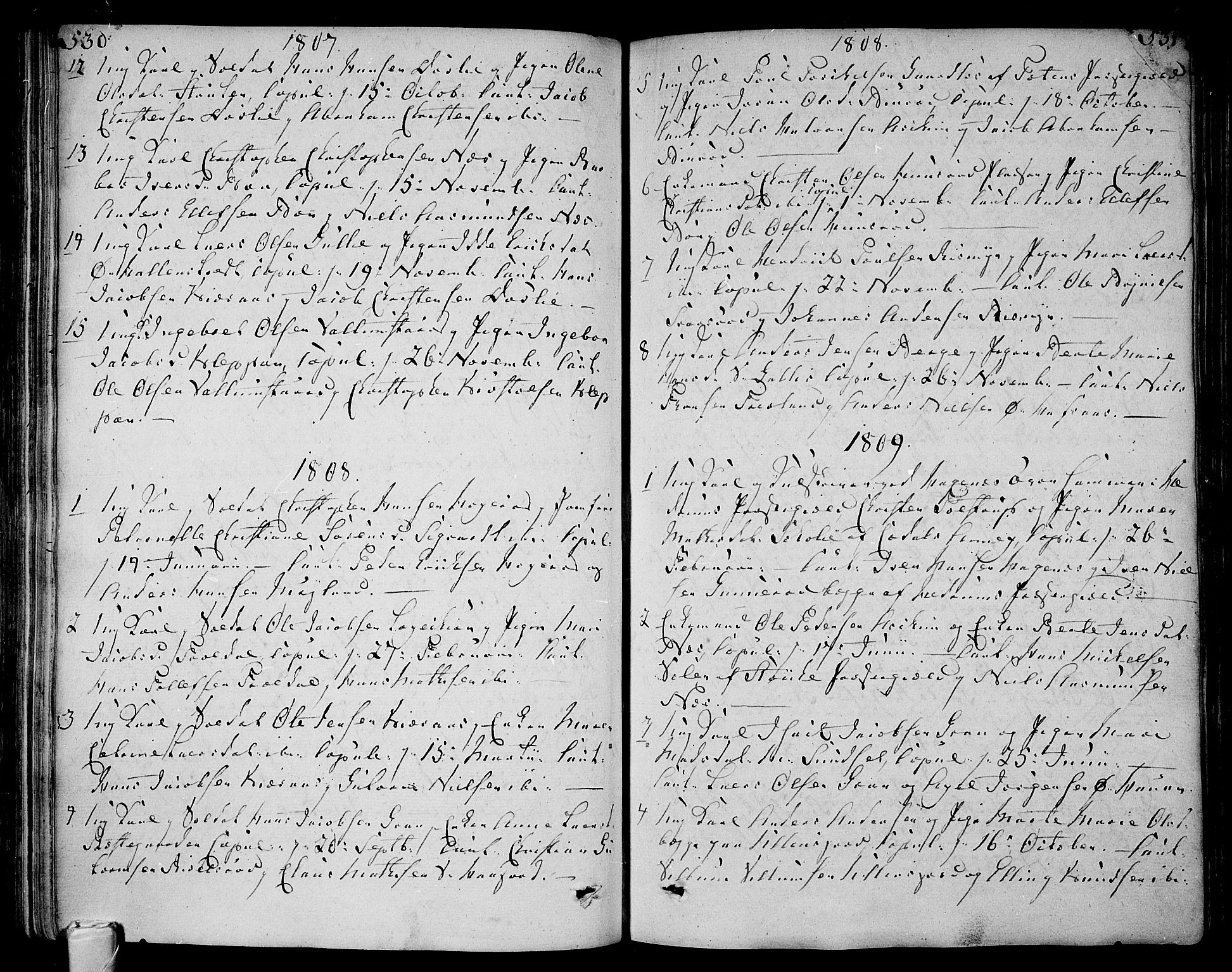 Andebu kirkebøker, AV/SAKO-A-336/F/Fa/L0003: Parish register (official) no. 3 /1, 1803-1828, p. 530-531