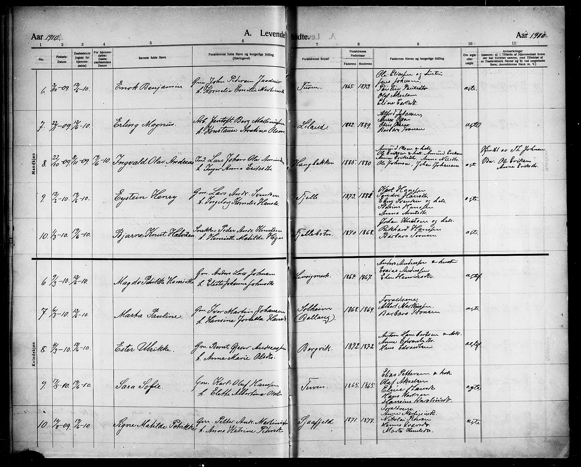 Ministerialprotokoller, klokkerbøker og fødselsregistre - Nordland, AV/SAT-A-1459/863/L0916: Parish register (copy) no. 863C06, 1907-1921