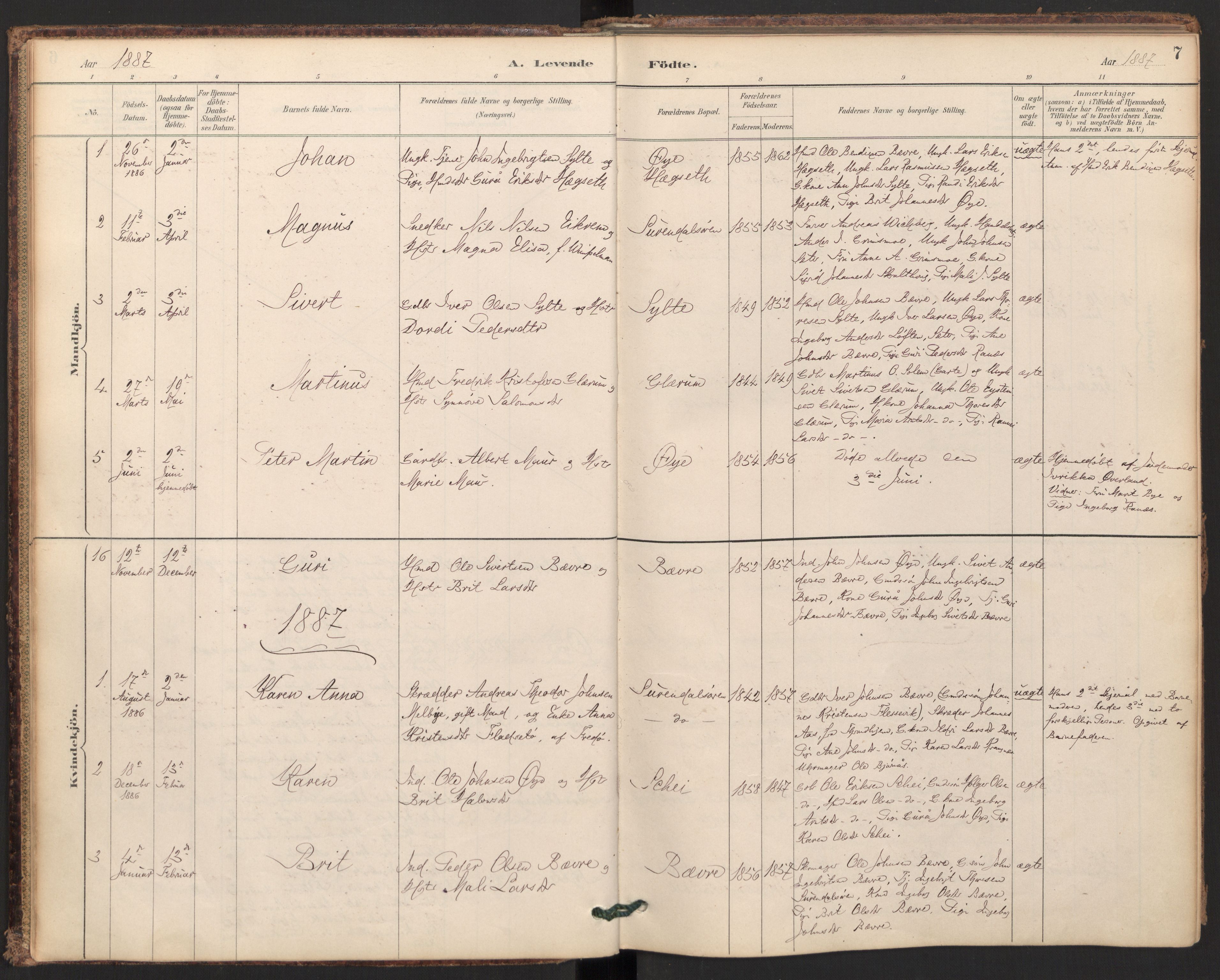 Ministerialprotokoller, klokkerbøker og fødselsregistre - Møre og Romsdal, SAT/A-1454/595/L1047: Parish register (official) no. 595A09, 1885-1900, p. 7