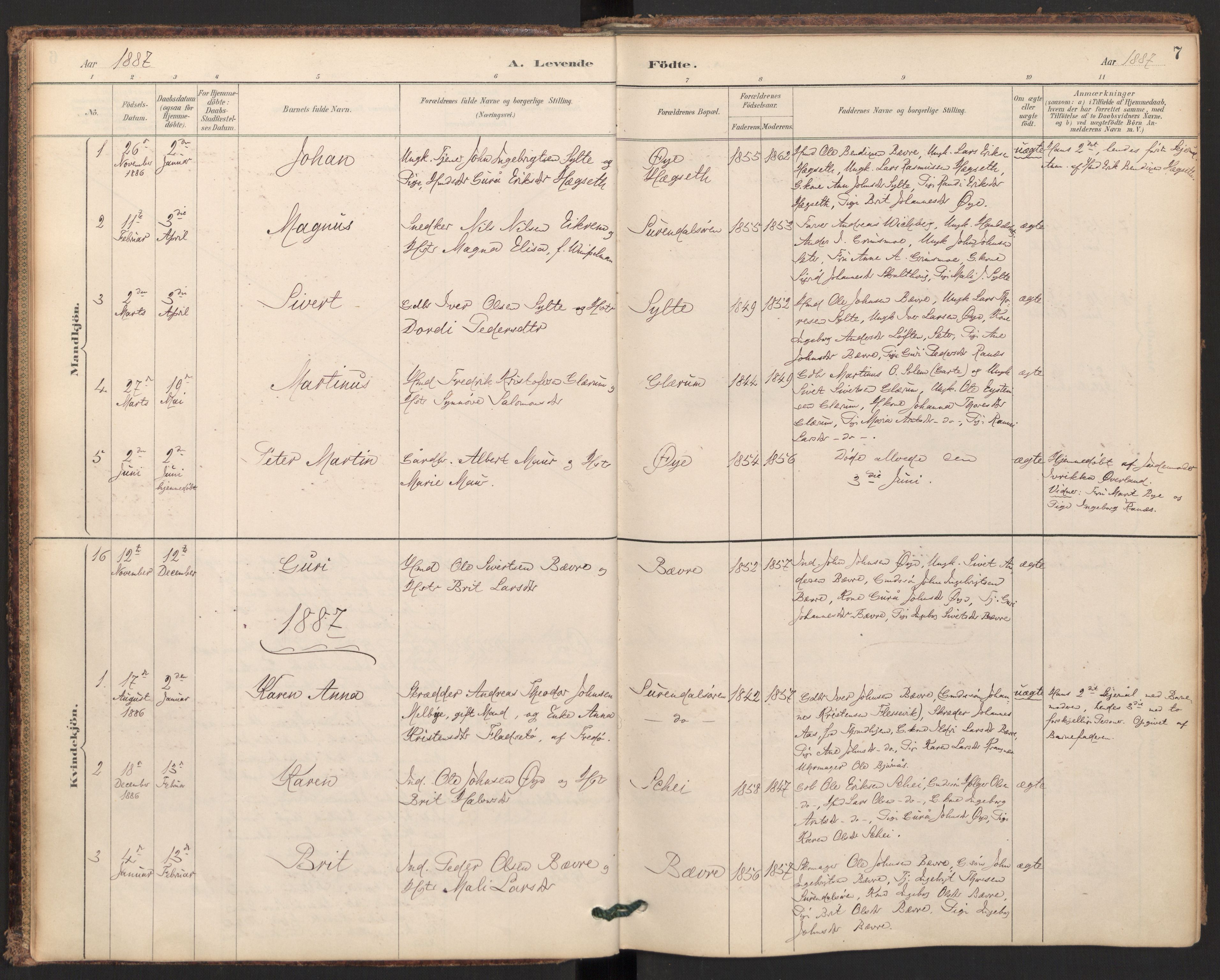 Ministerialprotokoller, klokkerbøker og fødselsregistre - Møre og Romsdal, AV/SAT-A-1454/595/L1047: Parish register (official) no. 595A09, 1885-1900, p. 7