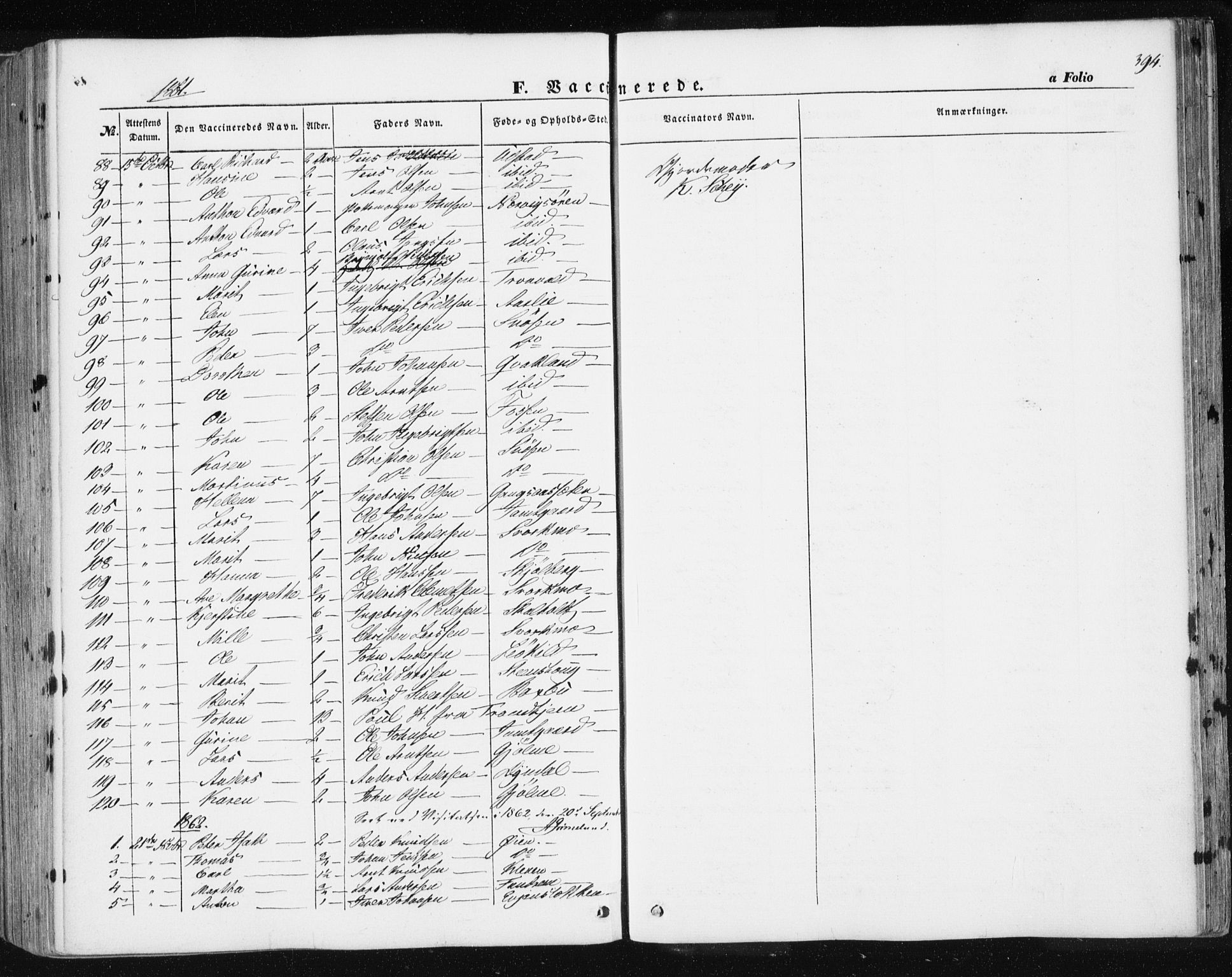 Ministerialprotokoller, klokkerbøker og fødselsregistre - Sør-Trøndelag, SAT/A-1456/668/L0806: Parish register (official) no. 668A06, 1854-1869, p. 394