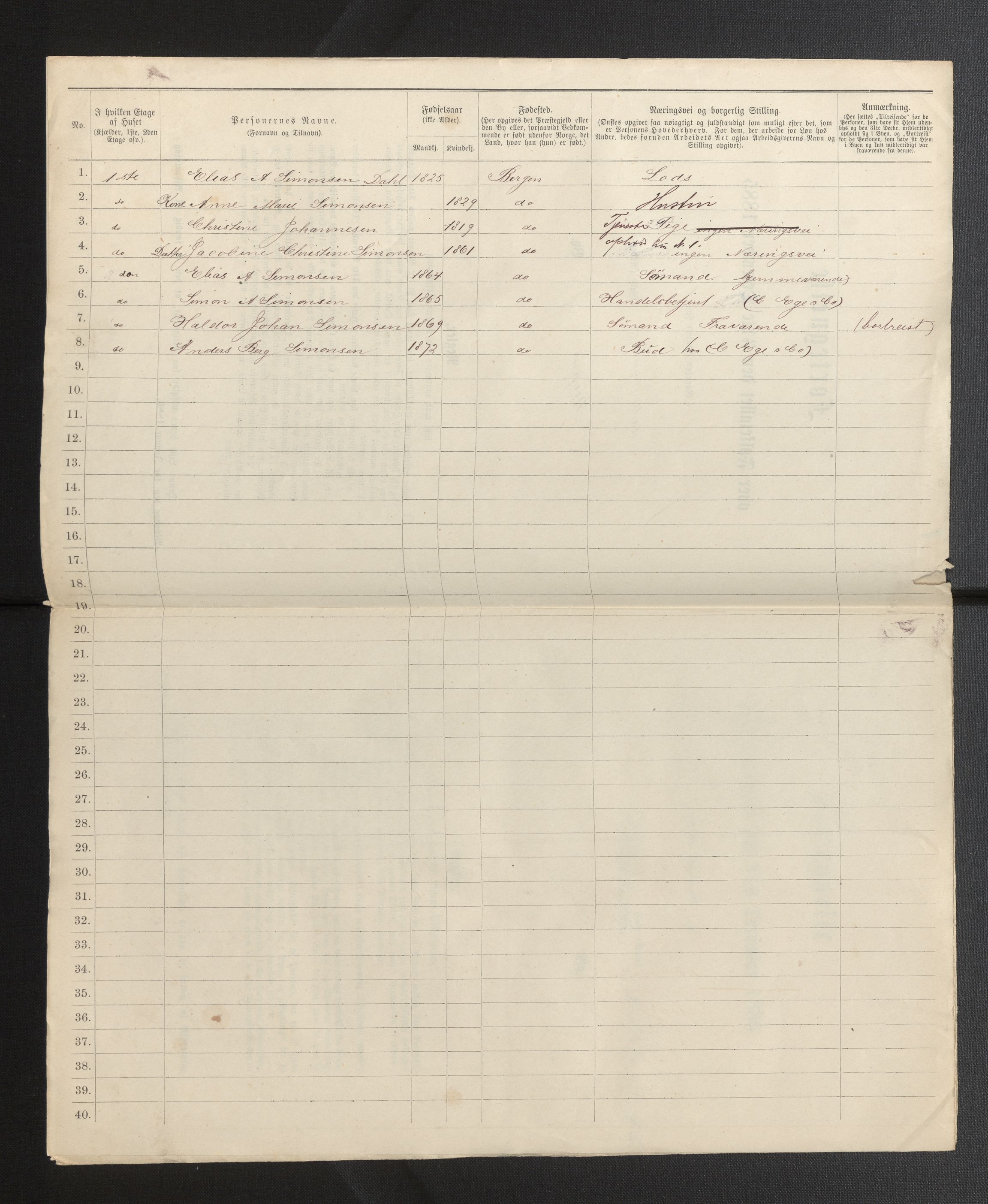 SAB, 1885 census for 1301 Bergen, 1885, p. 3462