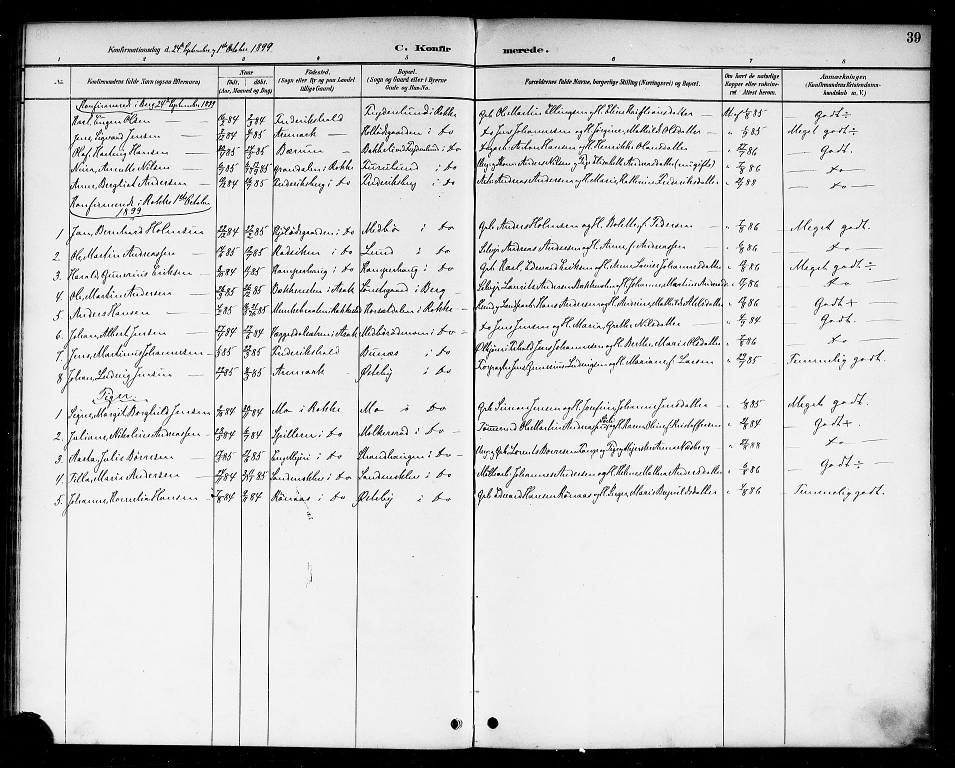 Berg prestekontor Kirkebøker, AV/SAO-A-10902/F/Fc/L0002: Parish register (official) no. III 2, 1888-1901, p. 39