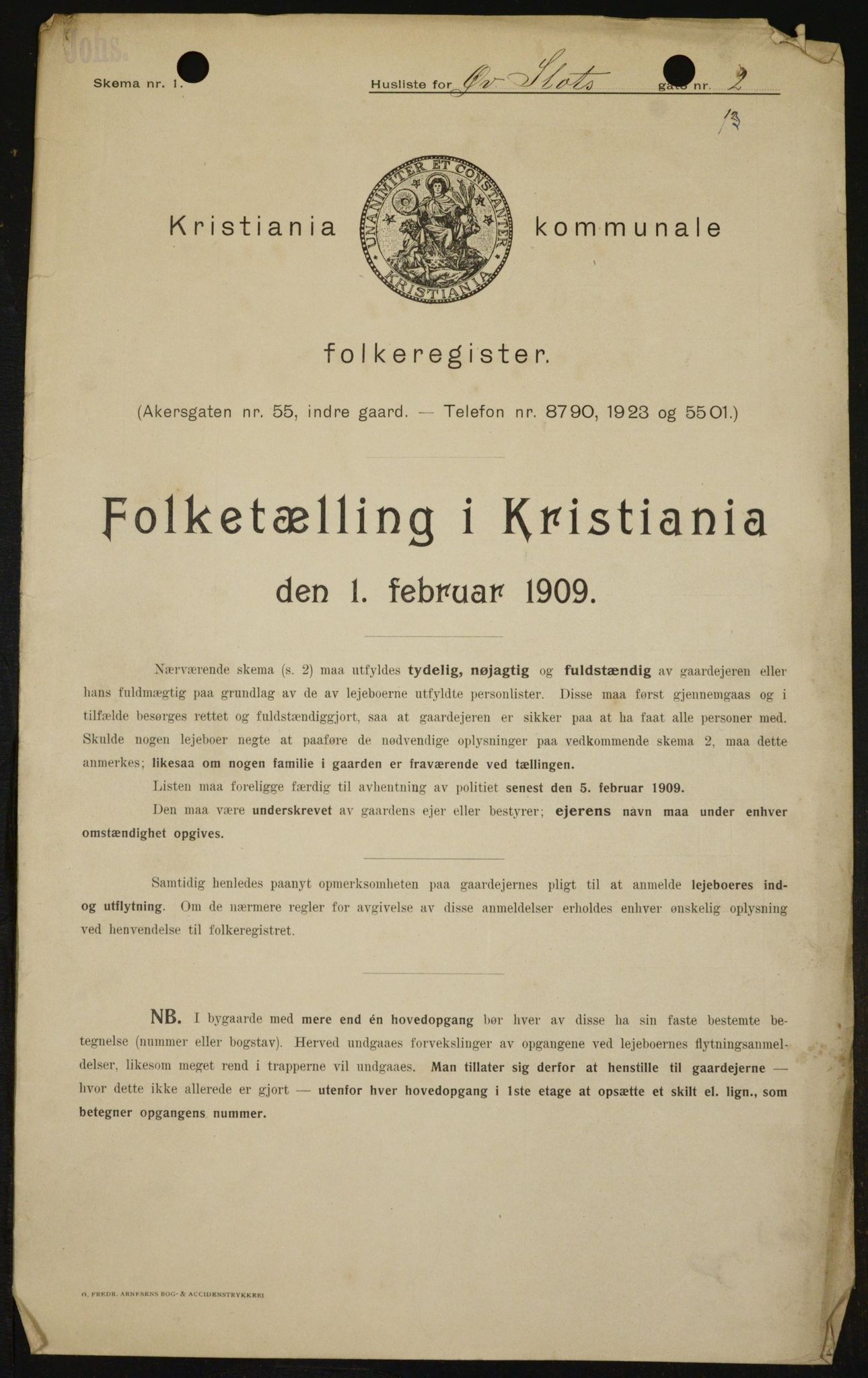 OBA, Municipal Census 1909 for Kristiania, 1909, p. 117841