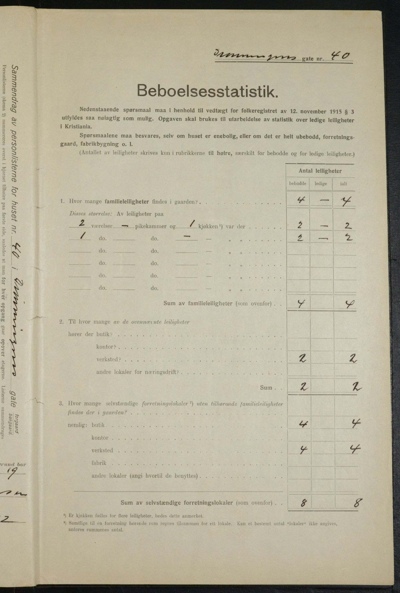 OBA, Municipal Census 1916 for Kristiania, 1916, p. 17479