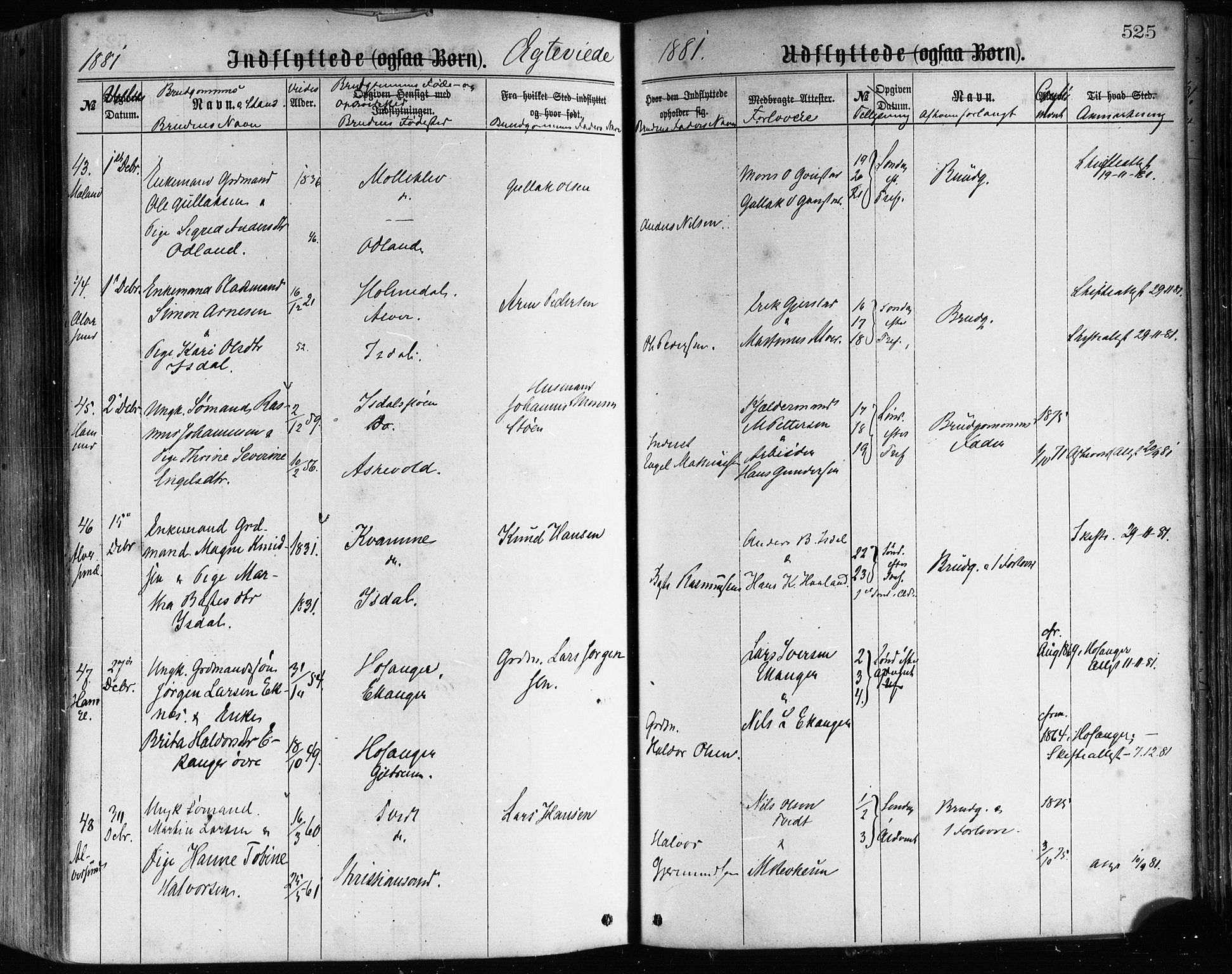 Hamre sokneprestembete, AV/SAB-A-75501/H/Ha/Haa/Haaa/L0015: Parish register (official) no. A 15, 1870-1881, p. 525