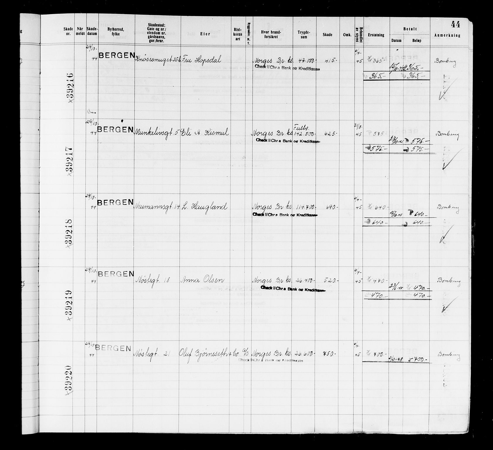 Krigsskadetrygdene for bygninger og løsøre, AV/RA-S-1548/V/L0037: Bygning, branntrygdet., 1940-1945, p. 44