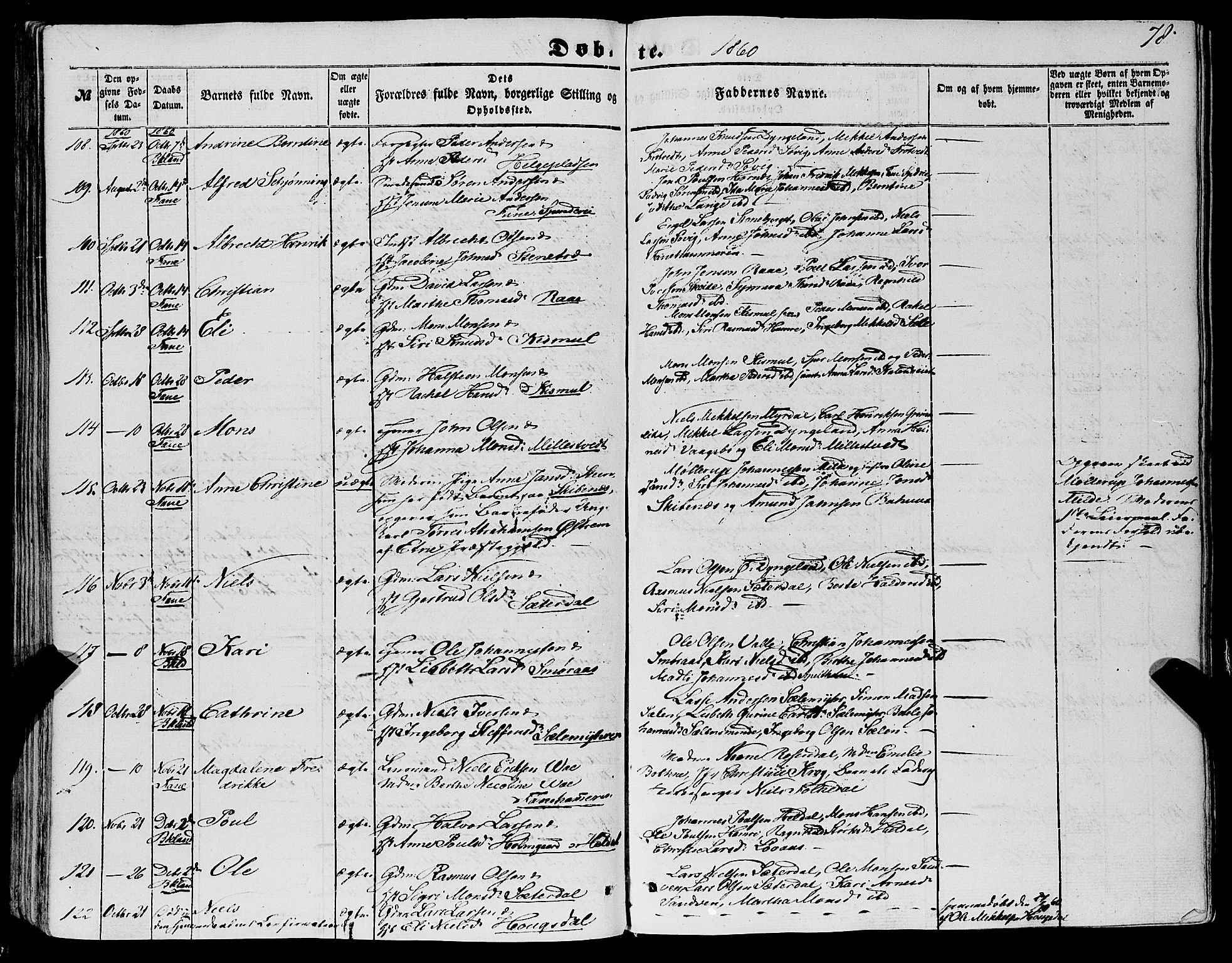 Fana Sokneprestembete, SAB/A-75101/H/Haa/Haaa/L0011: Parish register (official) no. A 11, 1851-1862, p. 78