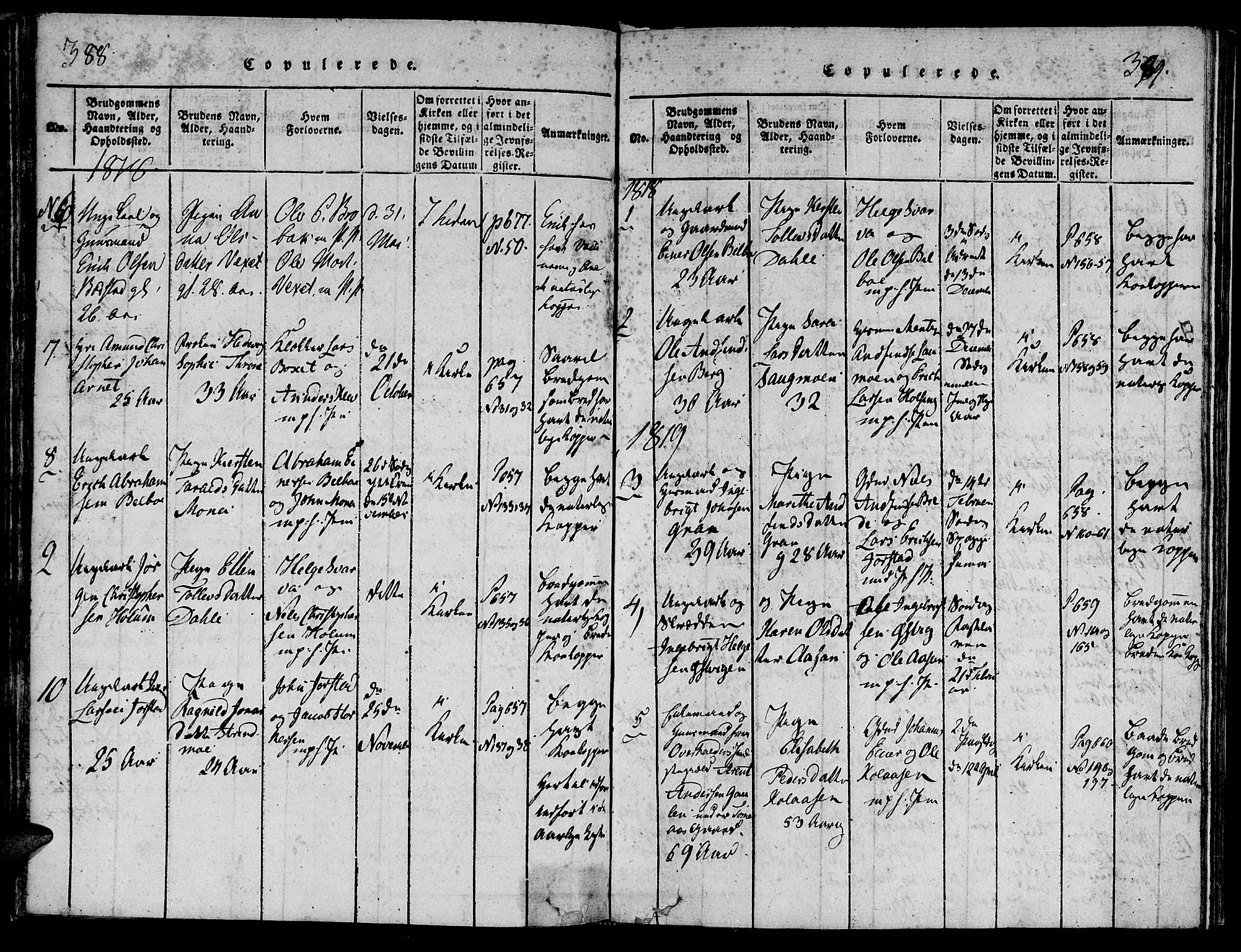 Ministerialprotokoller, klokkerbøker og fødselsregistre - Nord-Trøndelag, SAT/A-1458/749/L0479: Parish register (copy) no. 749C01, 1817-1829, p. 388-389
