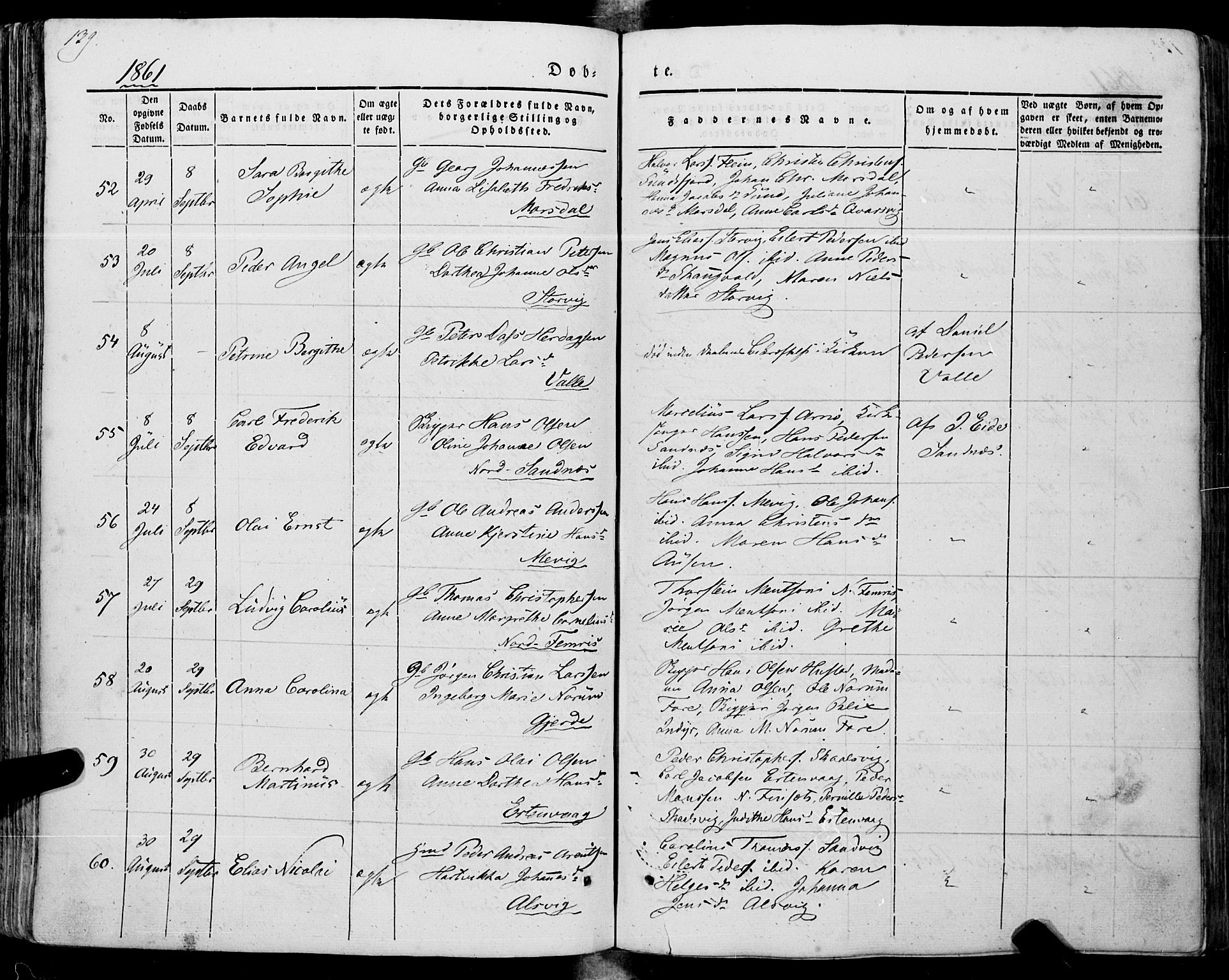 Ministerialprotokoller, klokkerbøker og fødselsregistre - Nordland, AV/SAT-A-1459/805/L0097: Parish register (official) no. 805A04, 1837-1861, p. 139