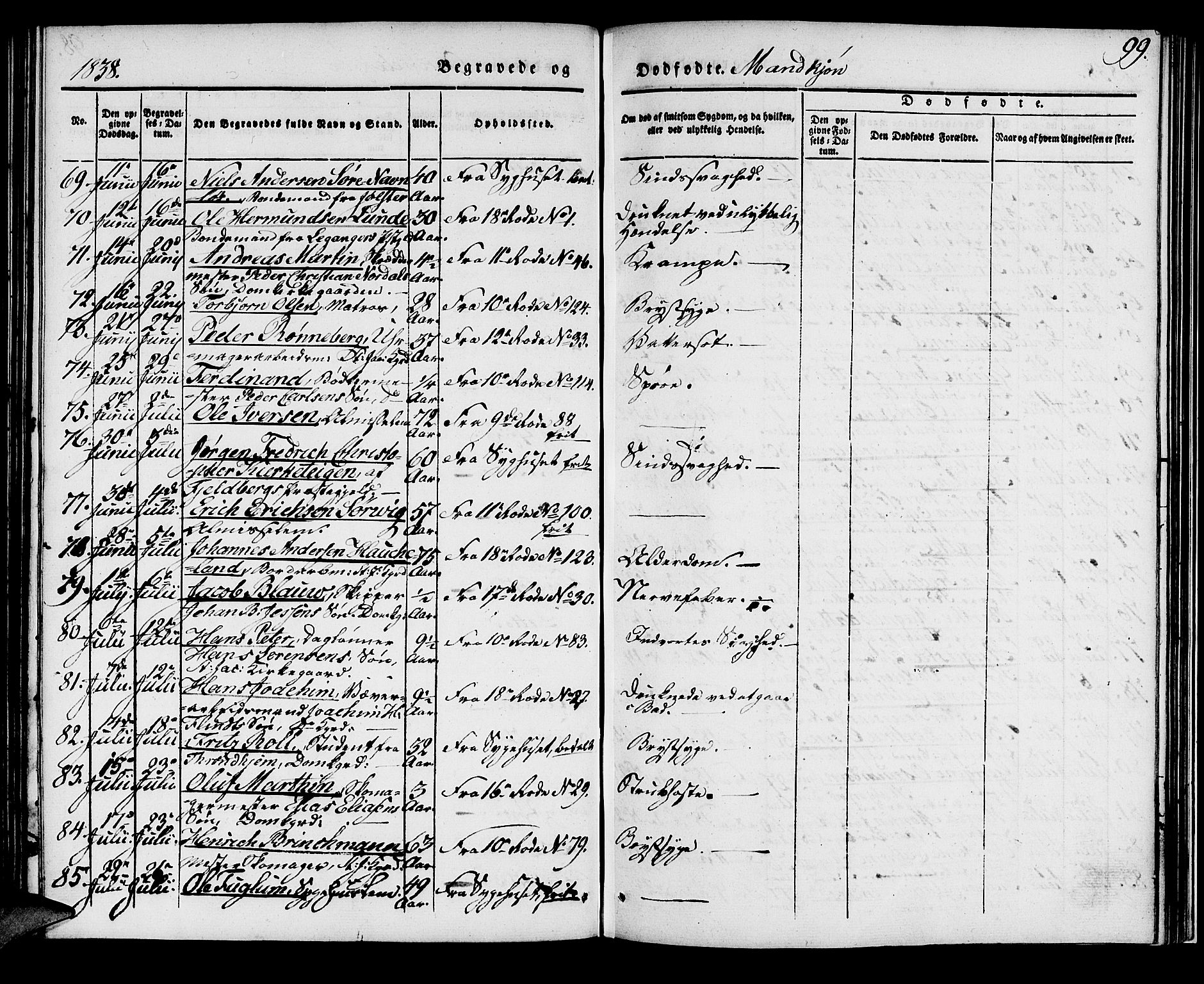 Domkirken sokneprestembete, AV/SAB-A-74801/H/Haa/L0015: Parish register (official) no. A 14, 1835-1840, p. 99